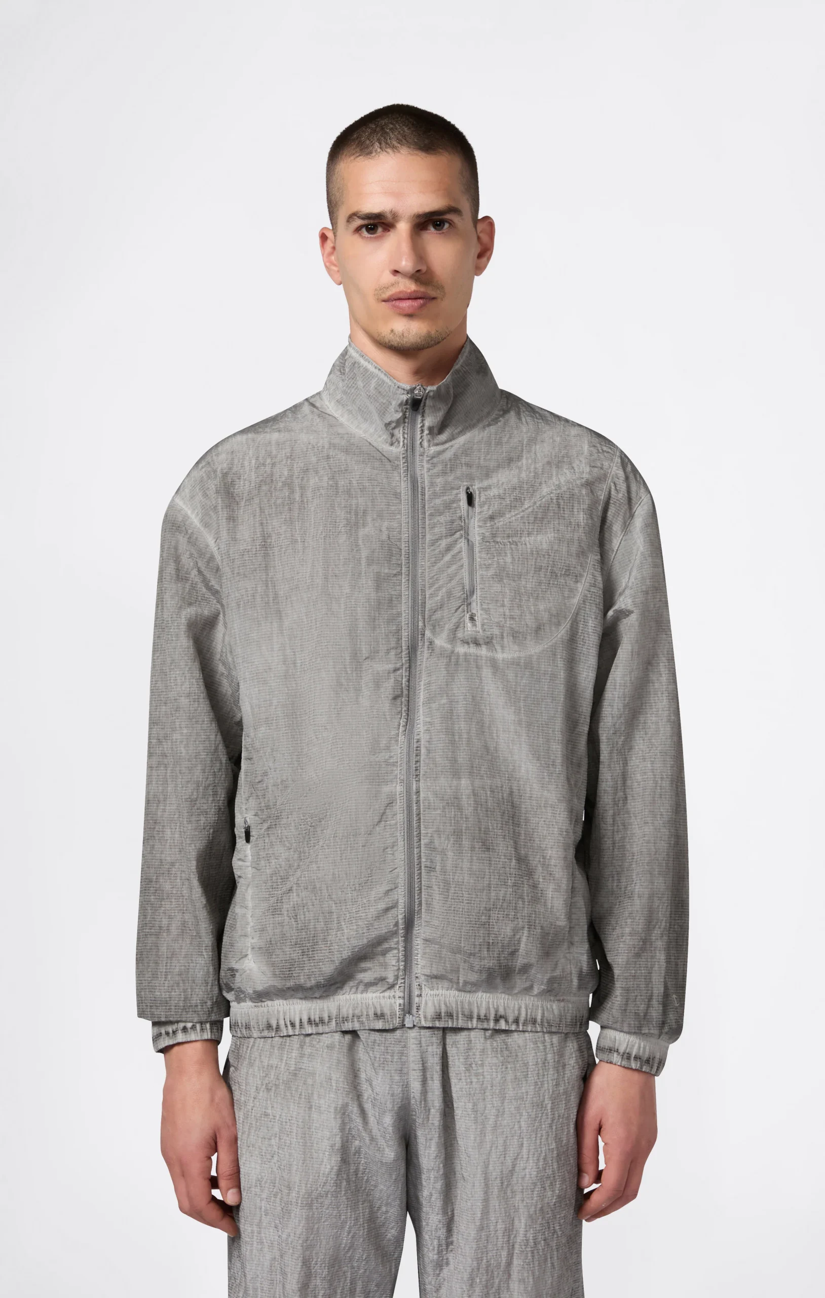 Men’s Washed Full Zip Nylon Top