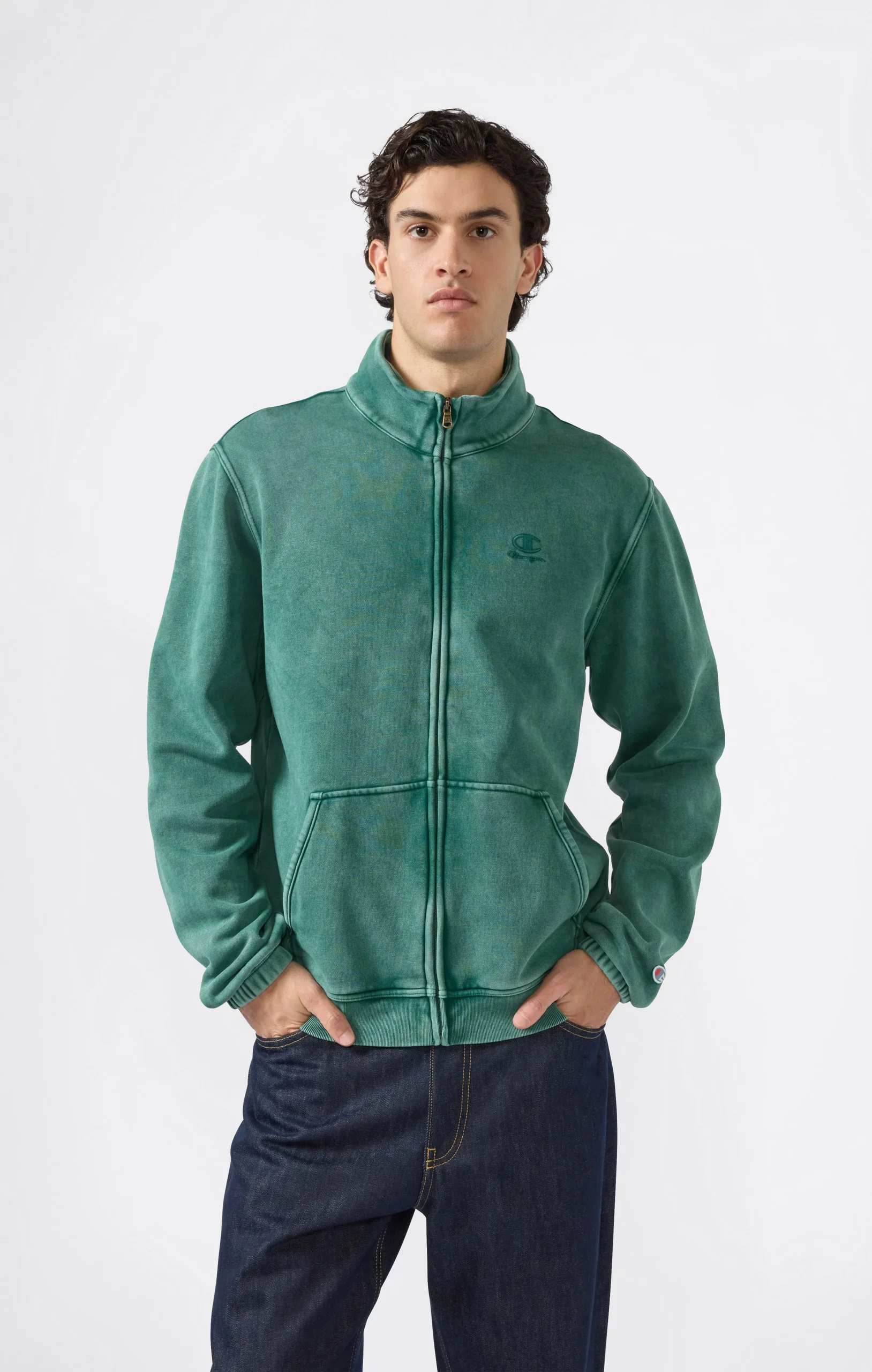 Men’s Washed Full Zip Fleece Sweatshirt Icons