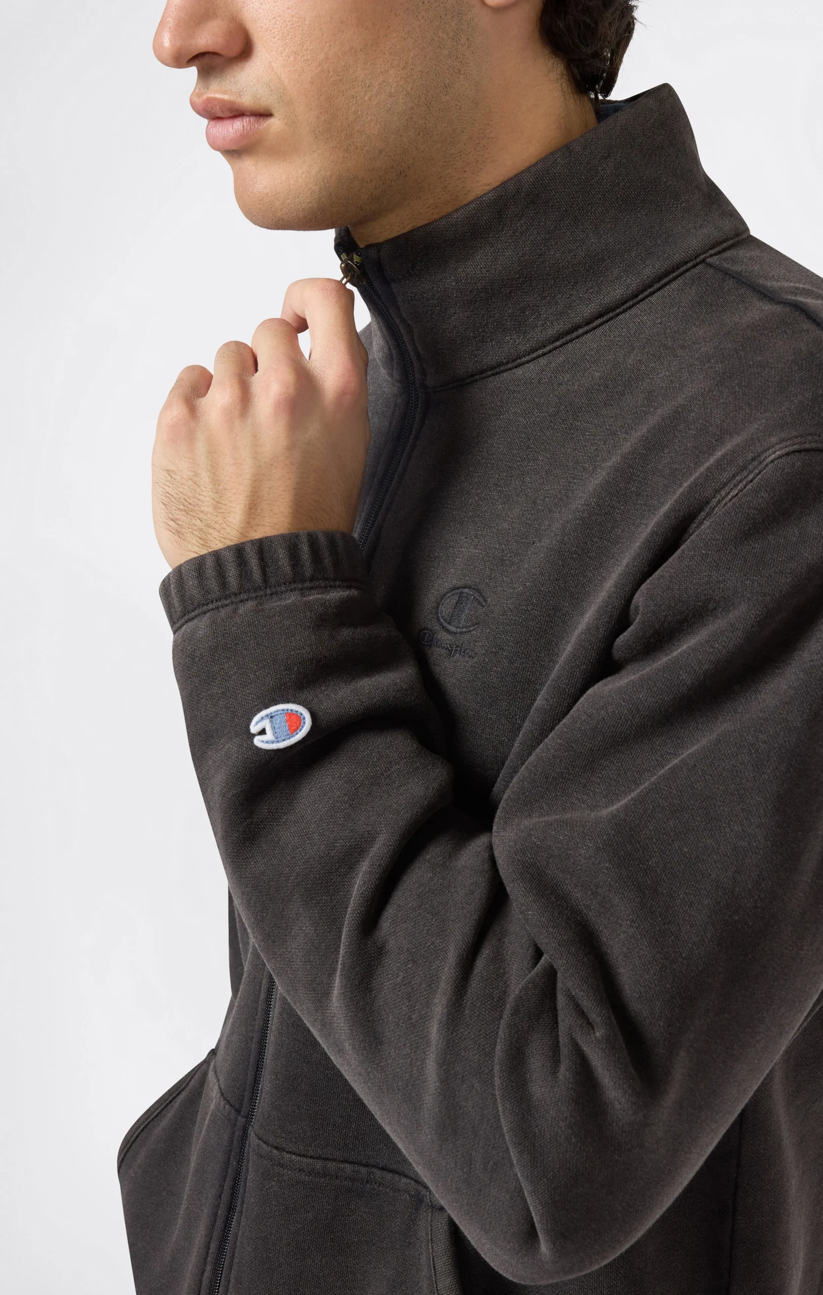 Men’s Washed Full Zip Fleece Sweatshirt Icons