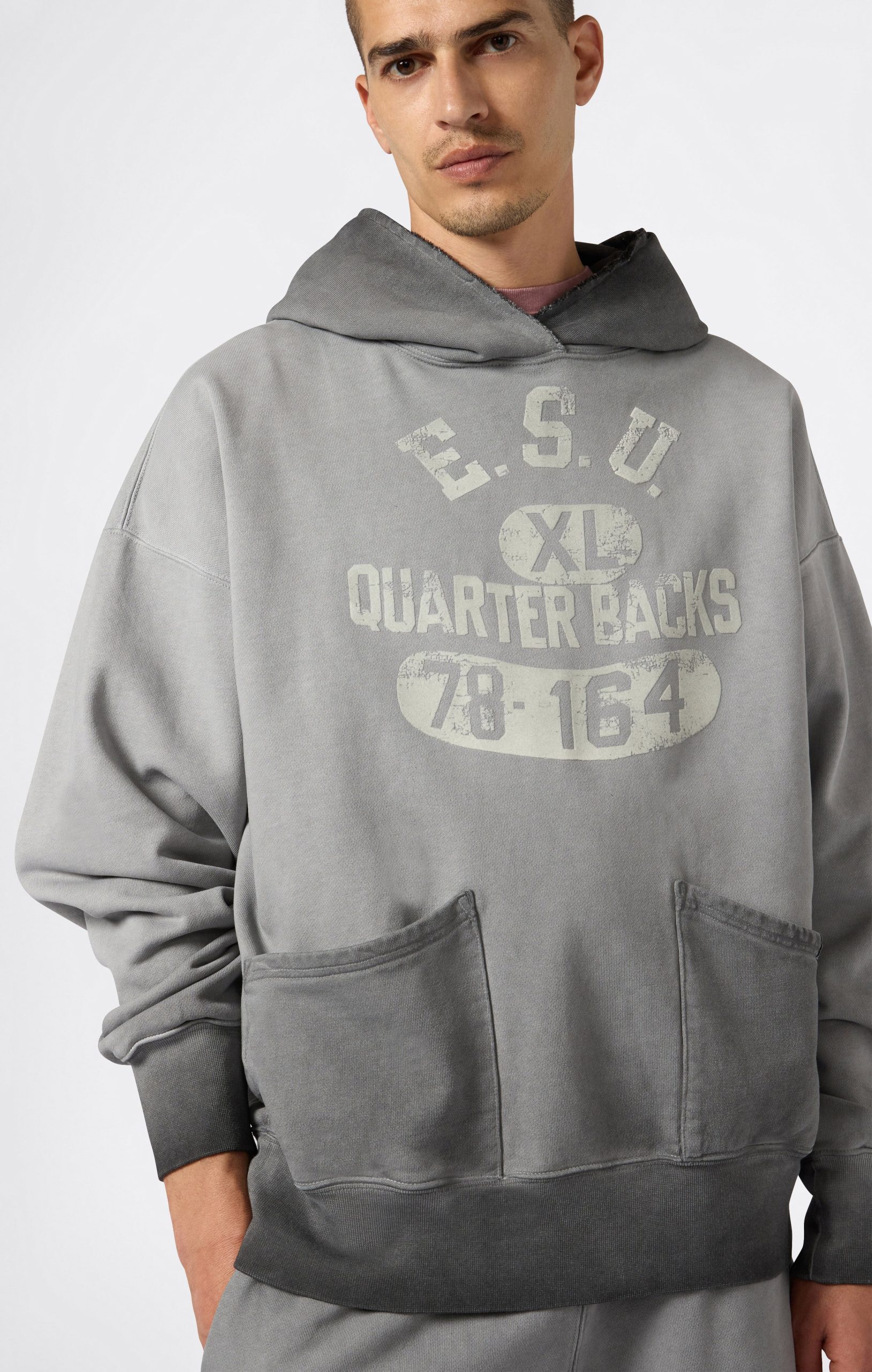 Men’s Washed Hooded Sweatshirt Loose Fit Time Capsule - Imagen 4