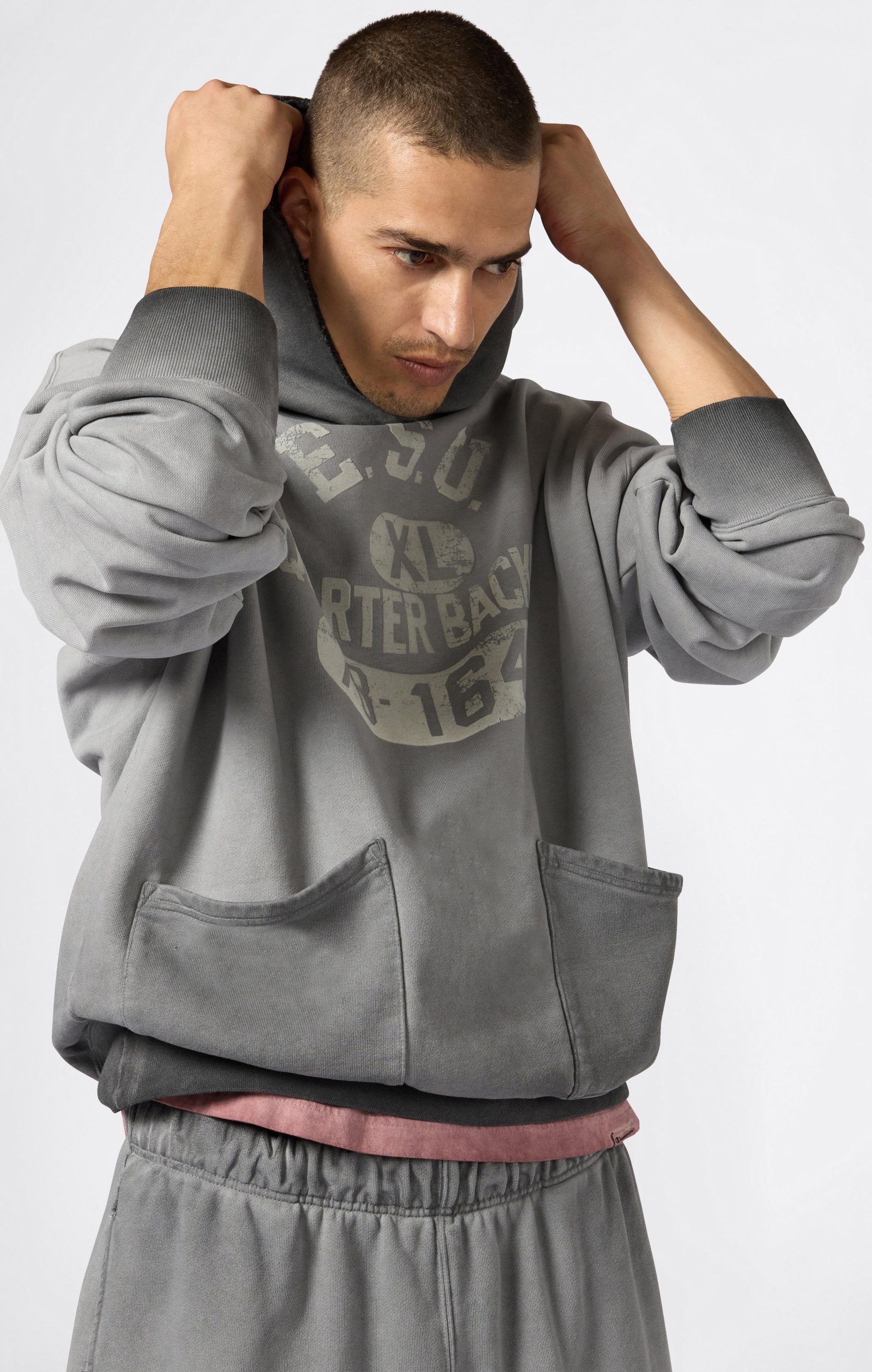 Men’s Washed Hooded Sweatshirt Loose Fit Time Capsule - Imagen 6