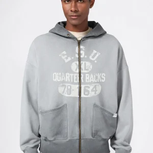 Men’s Washed Full Zip Hoodie Loose Fit Time Capsule