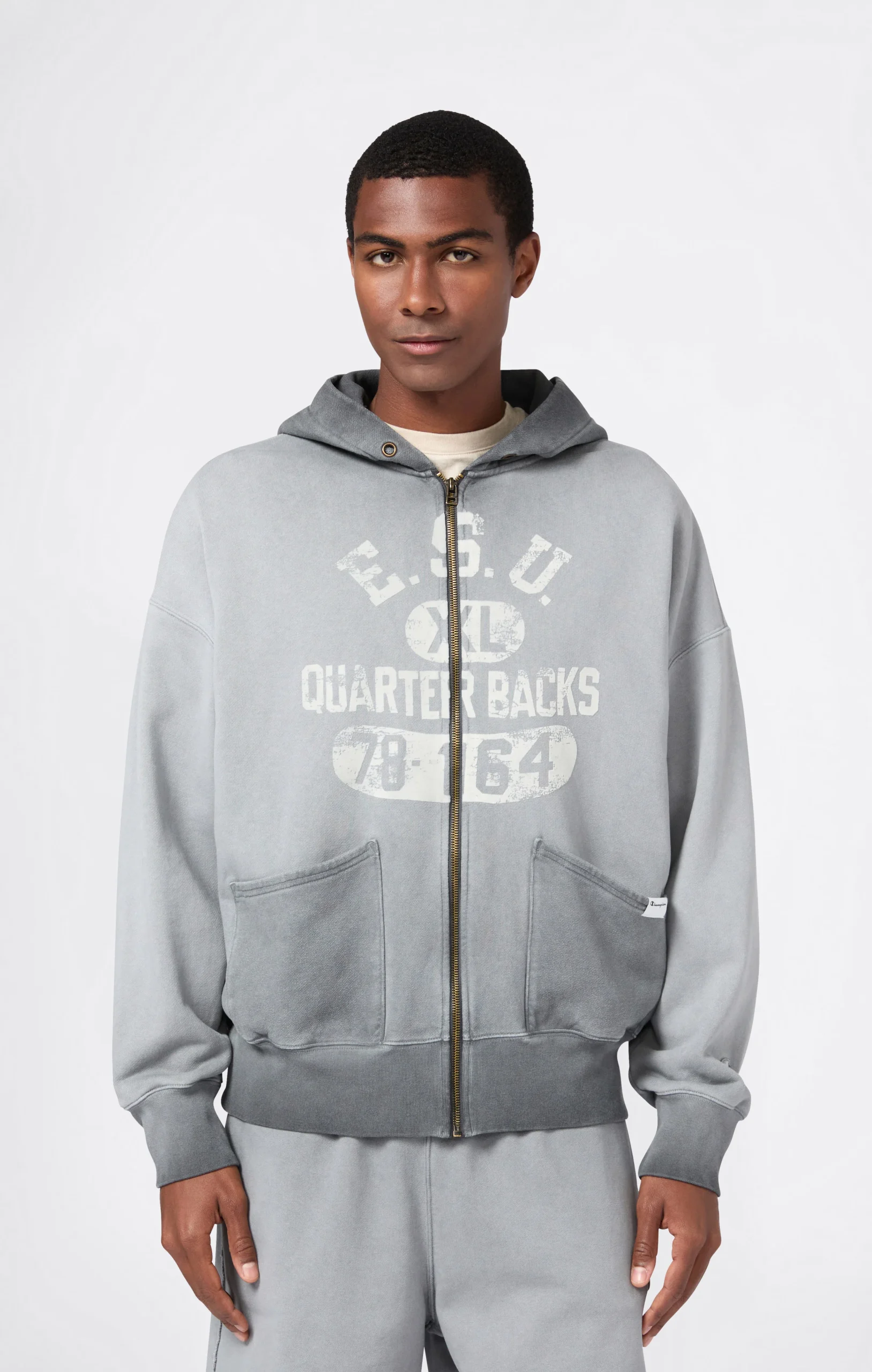 Men’s Washed Full Zip Hoodie Loose Fit Time Capsule