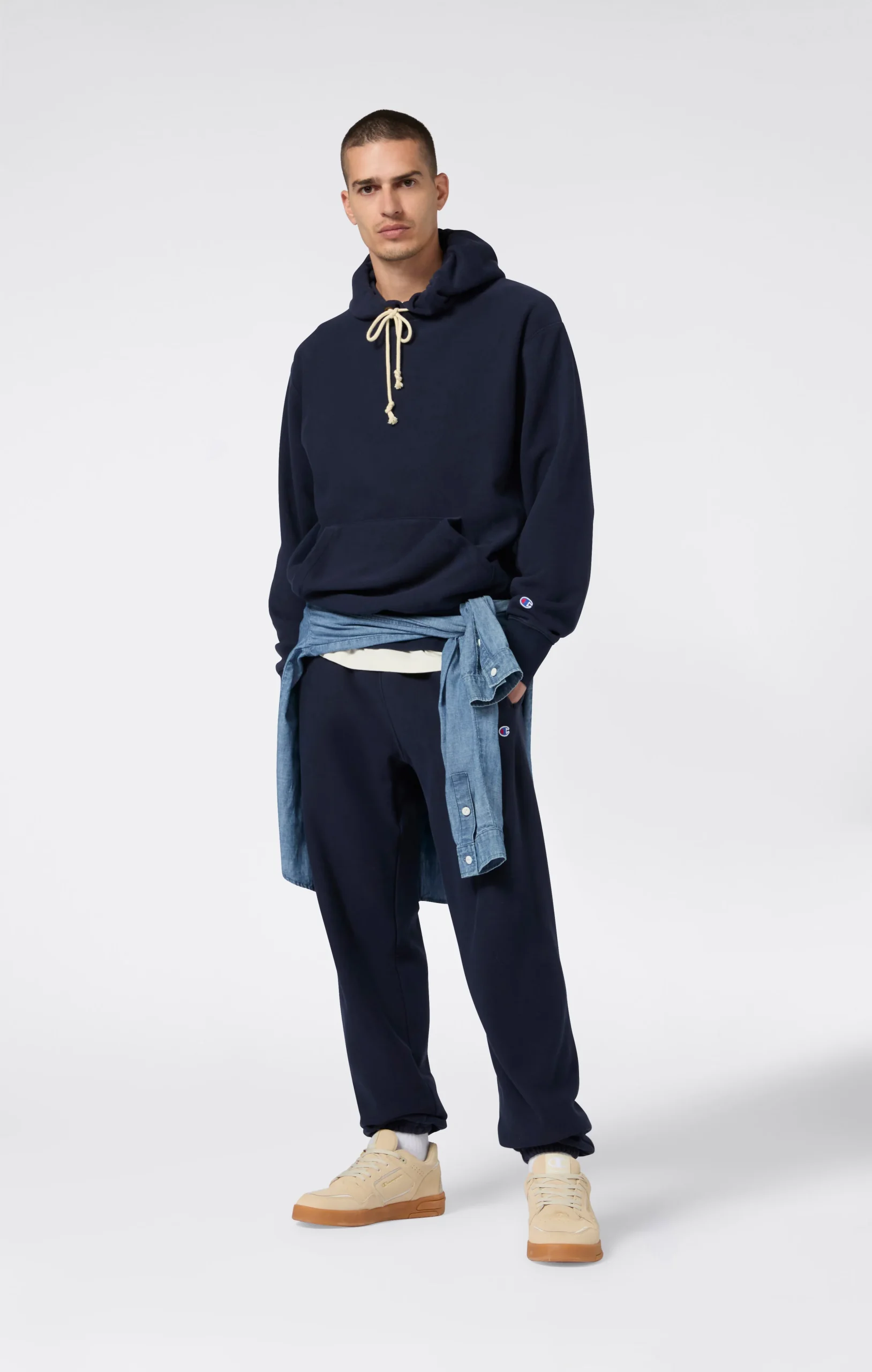 Men’s Lightweight Hooded Sweatshirt Reverse Weave - Imagen 3