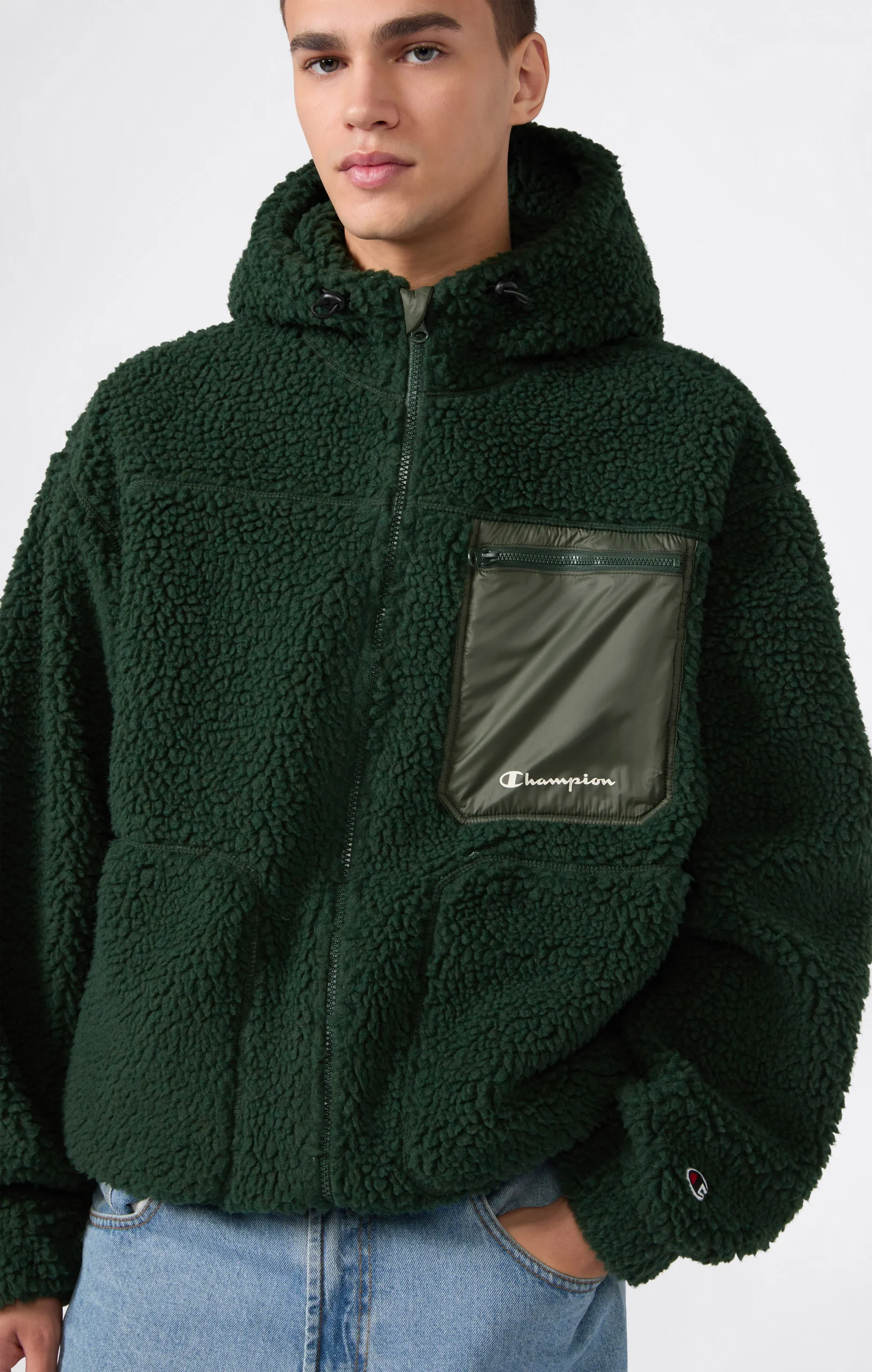 Men’s Full Zip Polar Teddy Hooded Jacket - Imagen 4