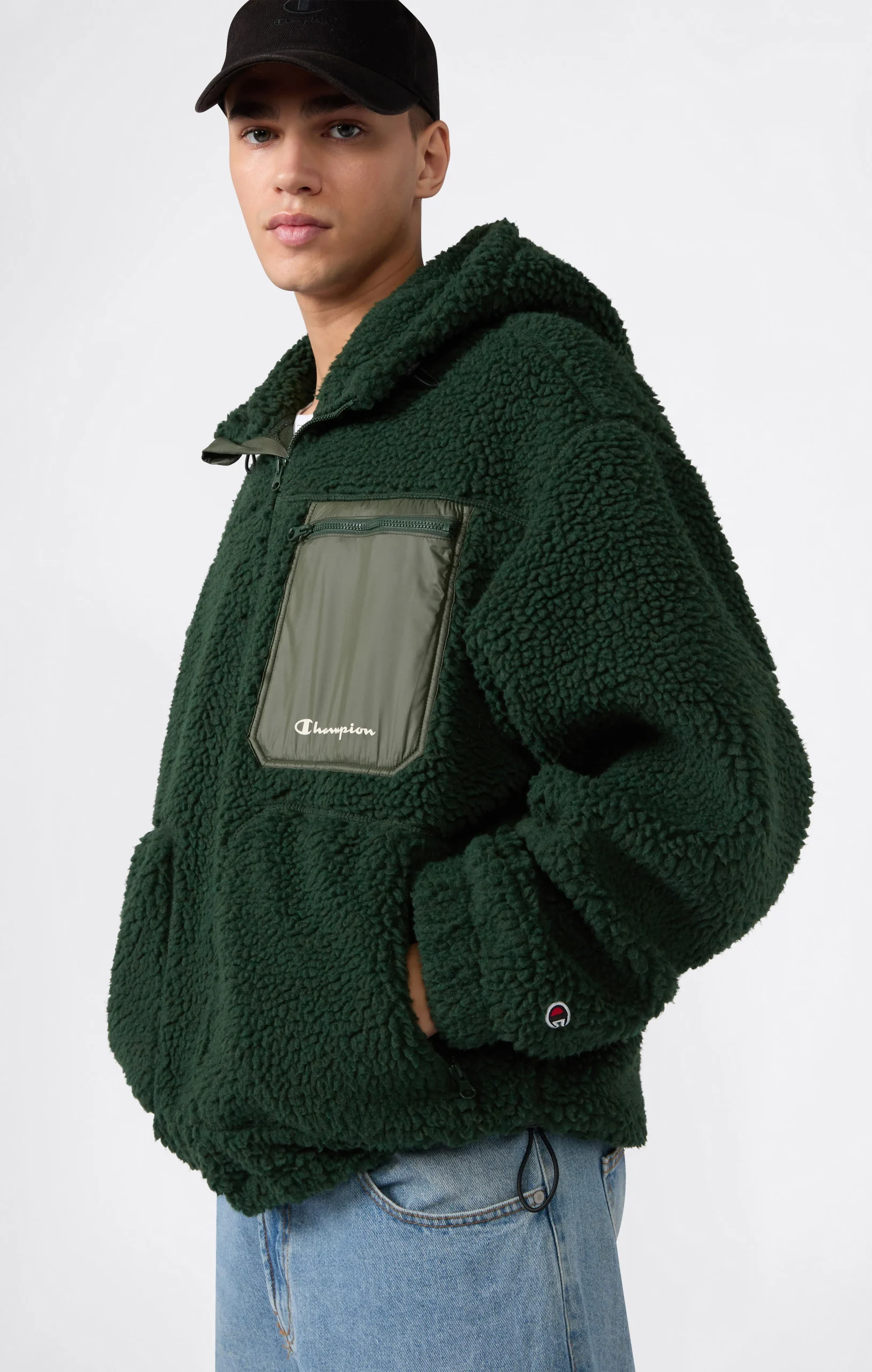 Men’s Full Zip Polar Teddy Hooded Jacket - Imagen 5