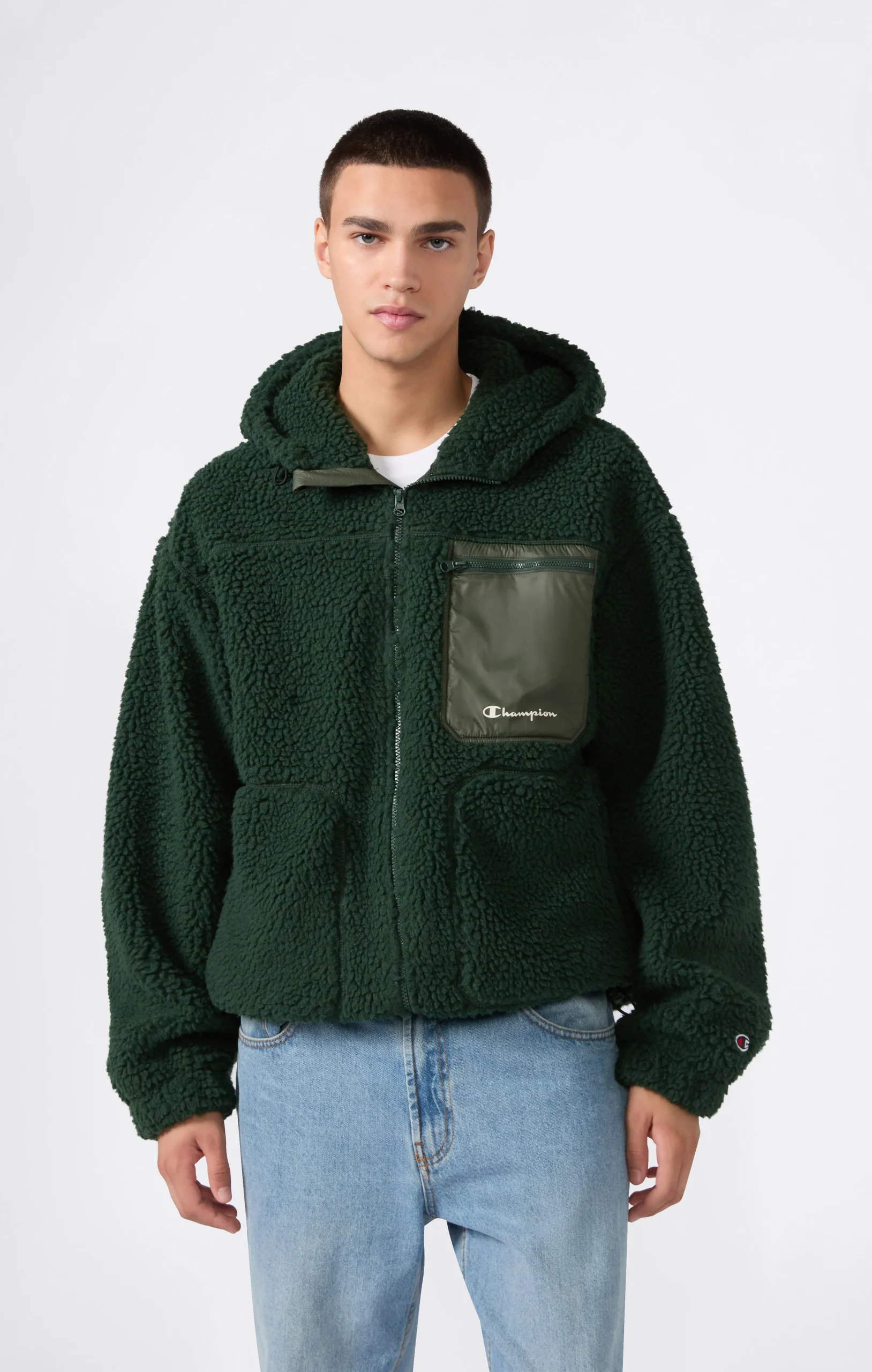 Men’s Full Zip Polar Teddy Hooded Jacket