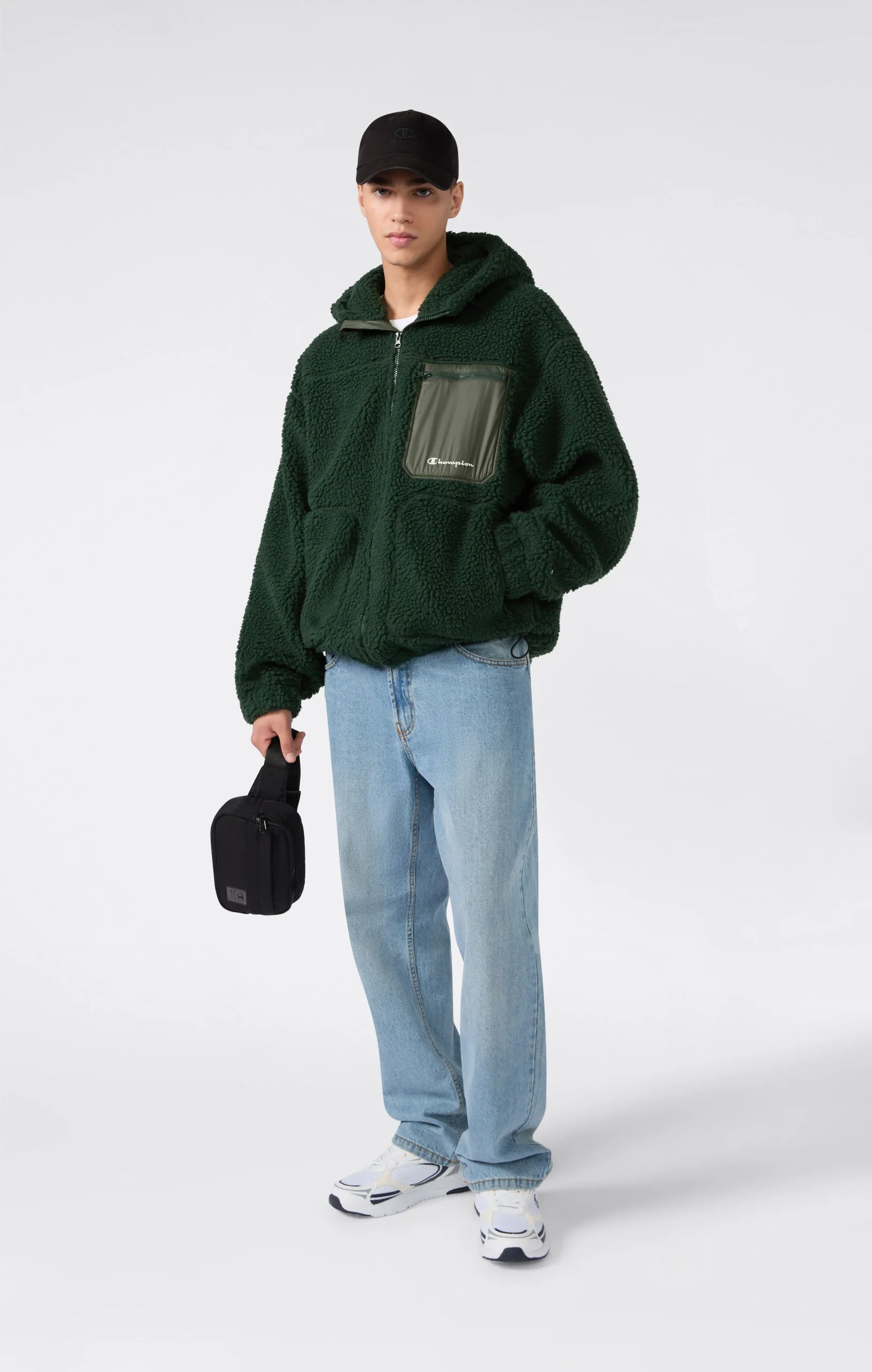 Men’s Full Zip Polar Teddy Hooded Jacket - Imagen 3