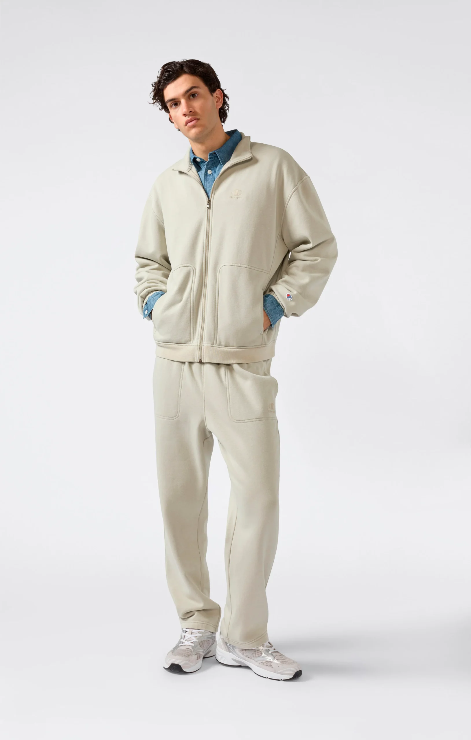 Men’s Fleece Full Zip Suit Washed Icons