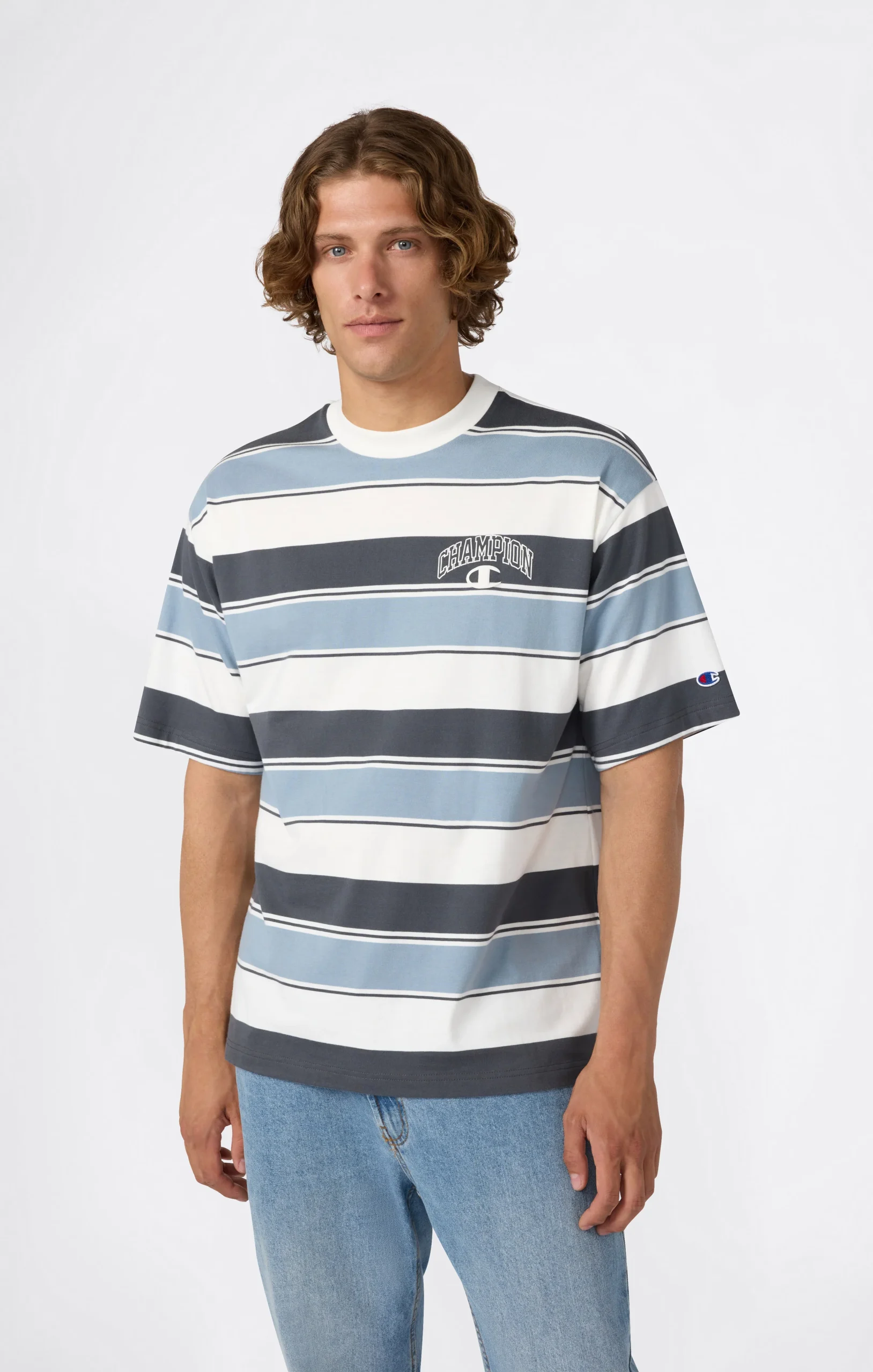 Men’s Crewneck T-Shirt Street Varsity Striped