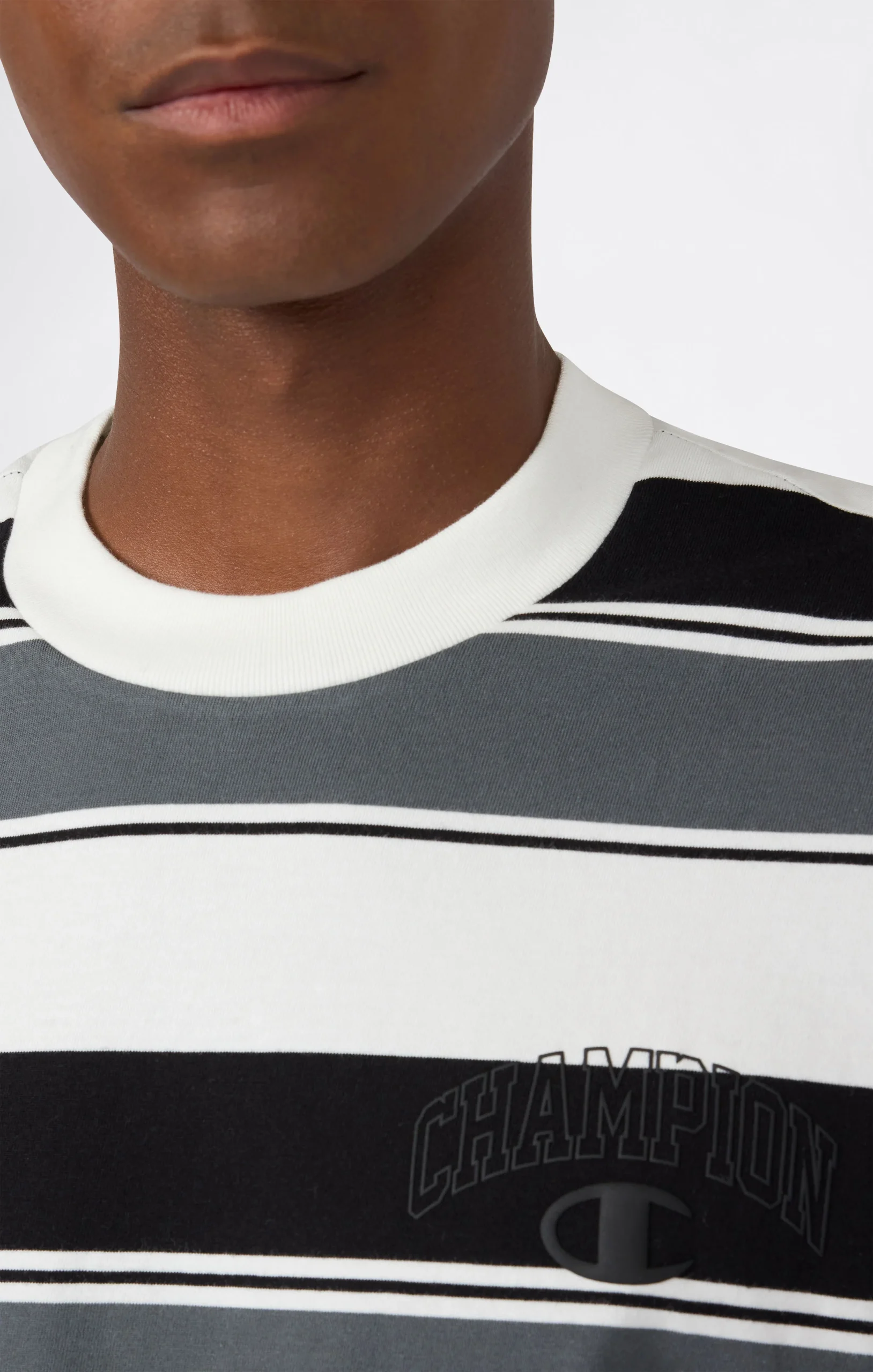 Men’s Crewneck T-Shirt Street Varsity Striped - Imagen 5