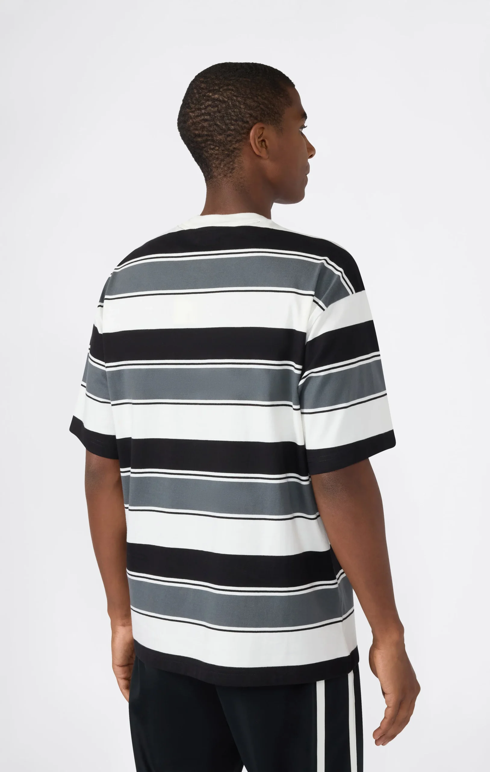 Men’s Crewneck T-Shirt Street Varsity Striped - Imagen 4