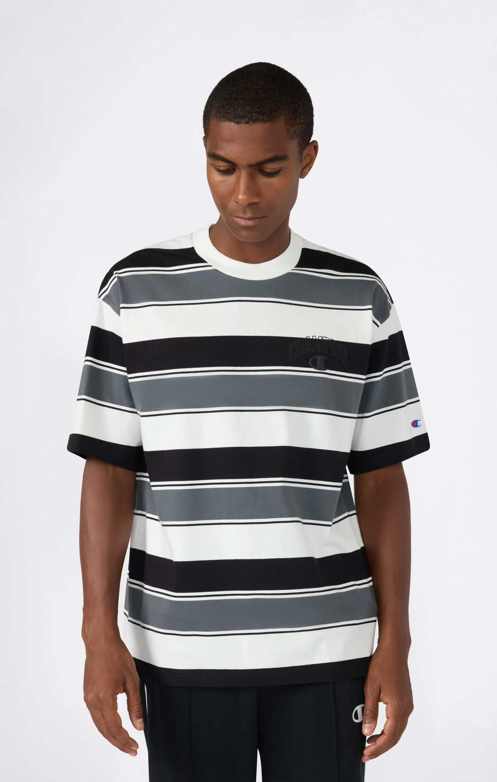 Men’s Crewneck T-Shirt Street Varsity Striped
