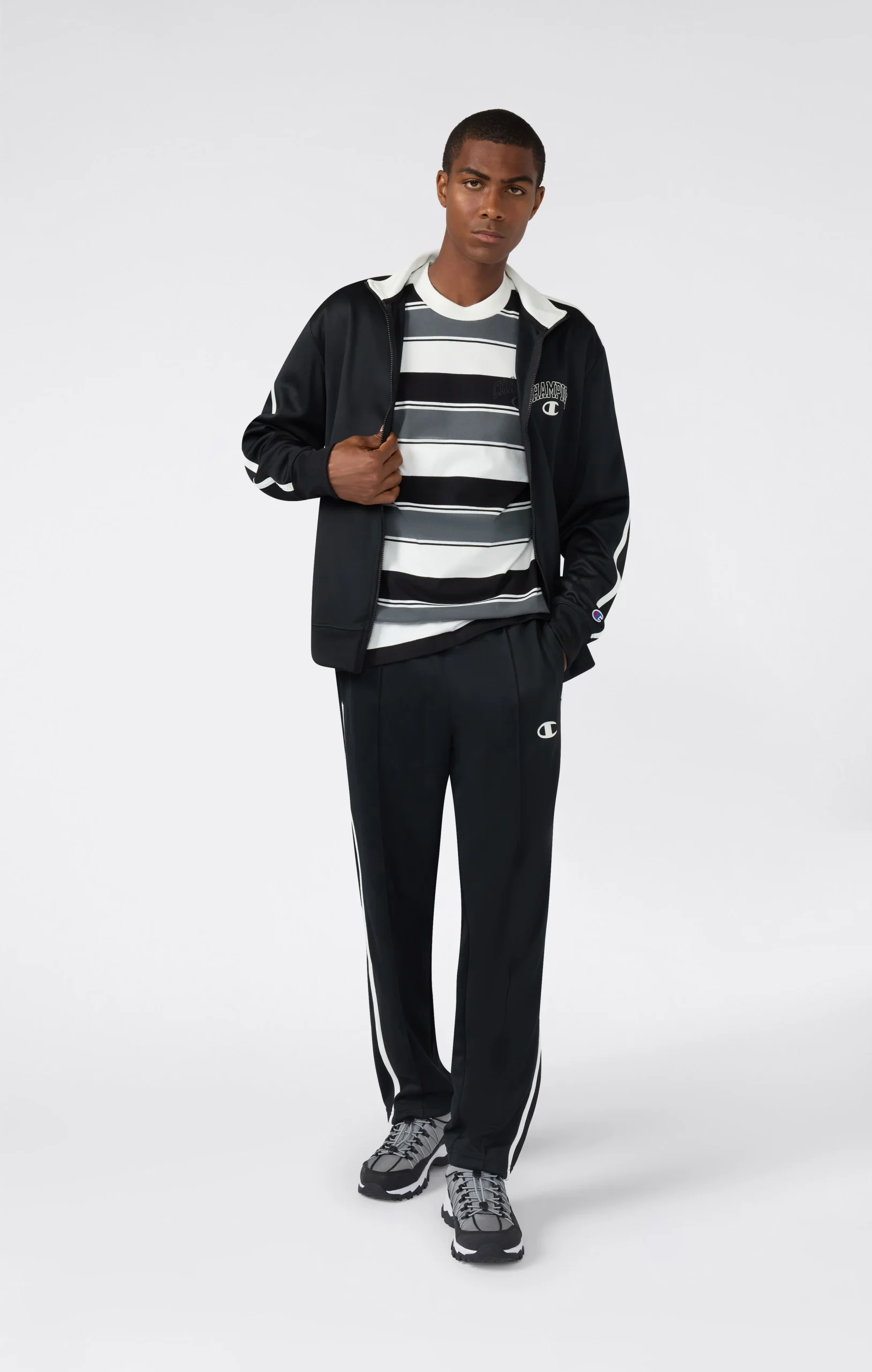 Men’s Crewneck T-Shirt Street Varsity Striped - Imagen 3