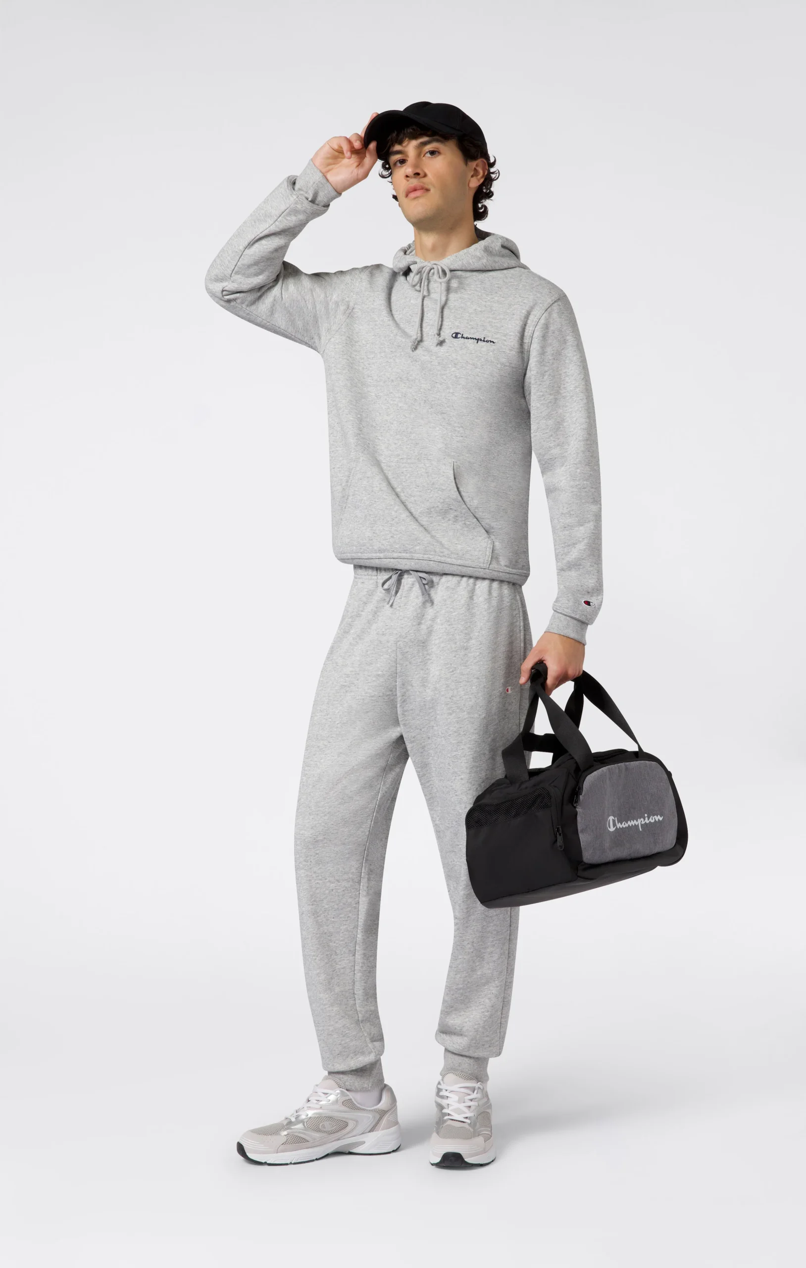 Men’s Fleece Hoodie with Small Embroidered Logo Icons - Imagen 3