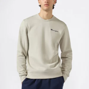 Men’s Fleece Crewneck Sweatshirt with Small Embroidered Logo Icons