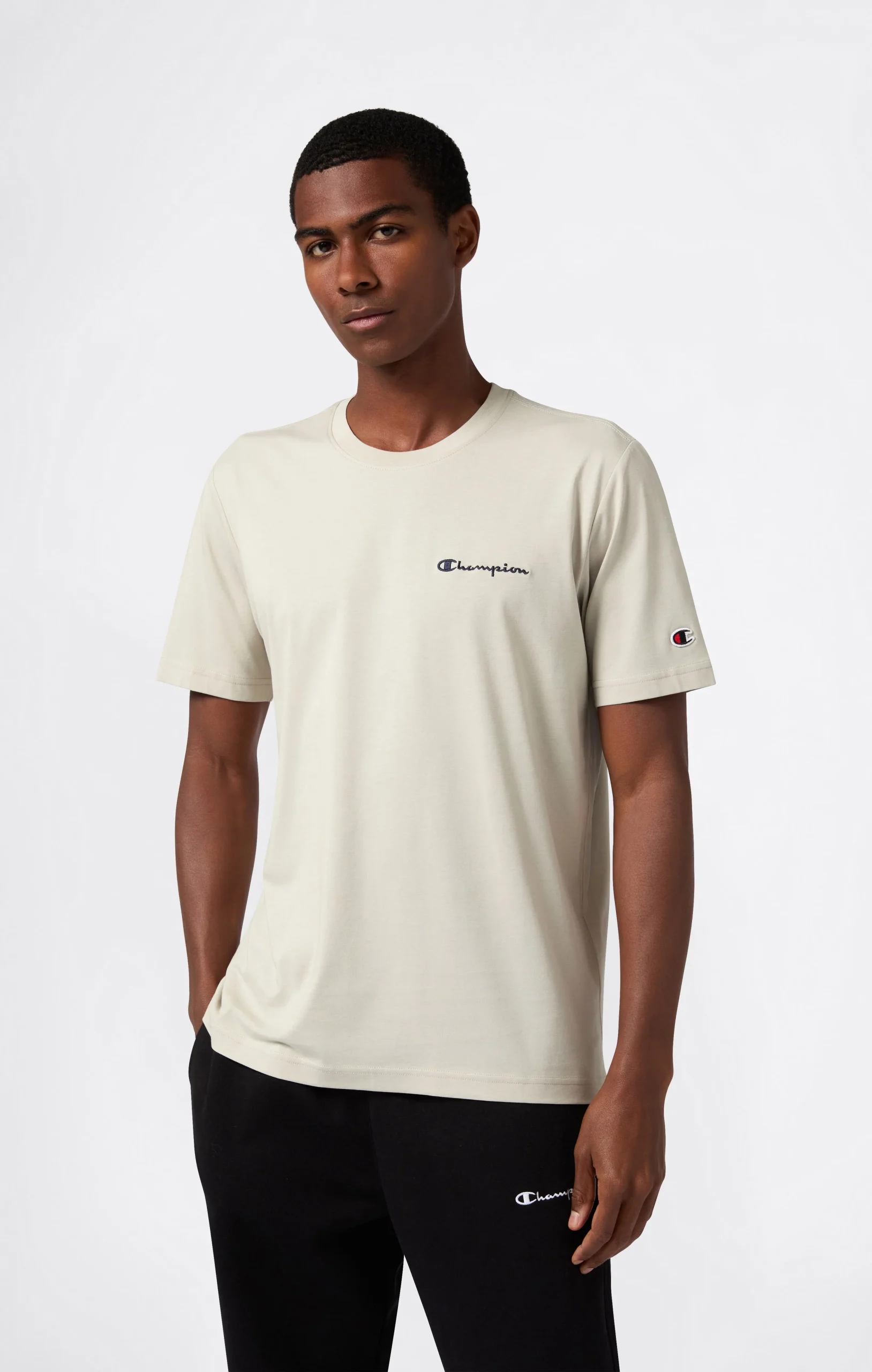 Men’s T-Shirt with Small Embroidered Logo Icons