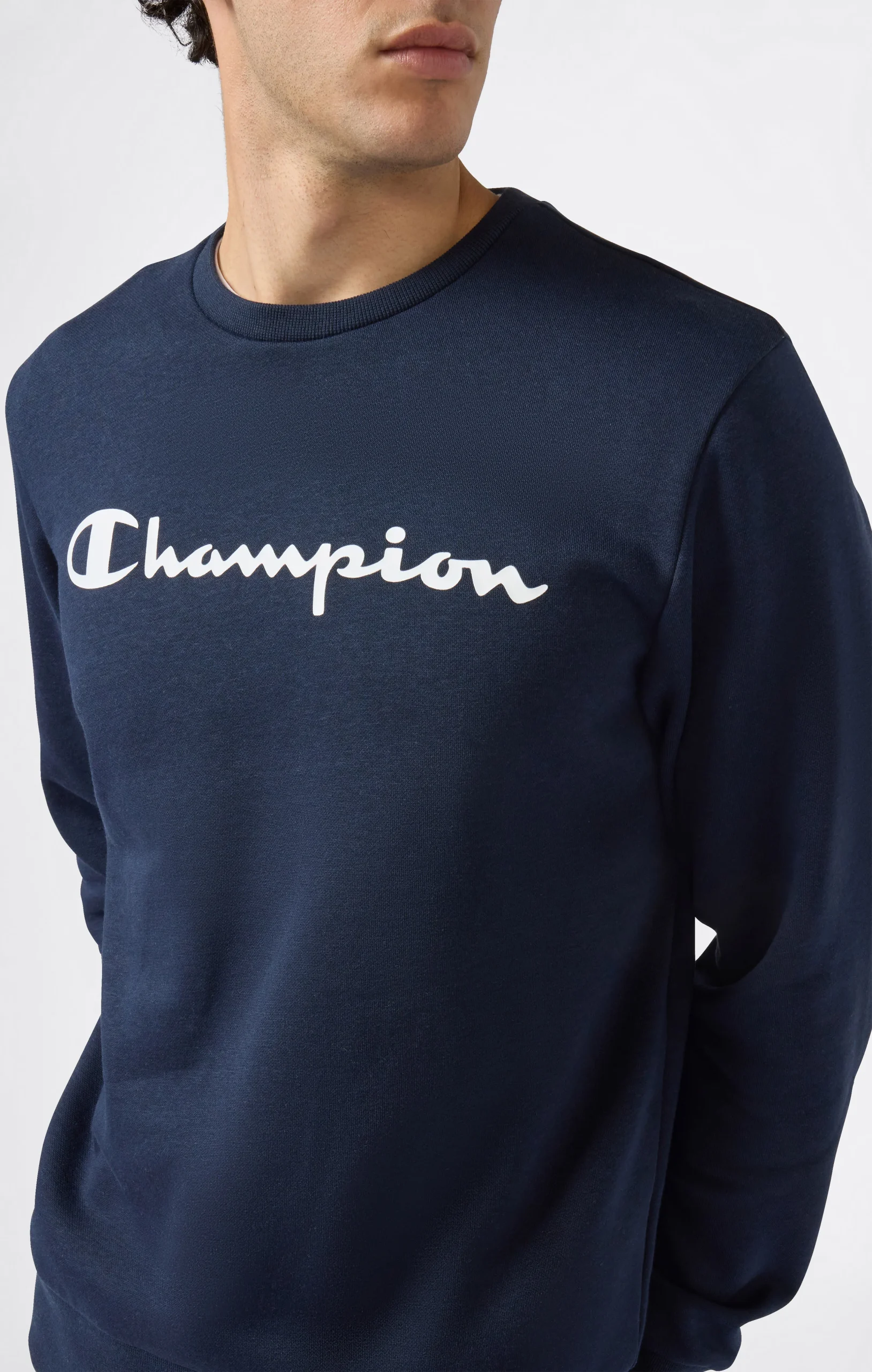 Men’s Fleece Crewneck Sweatshirt Script Logo - Imagen 4