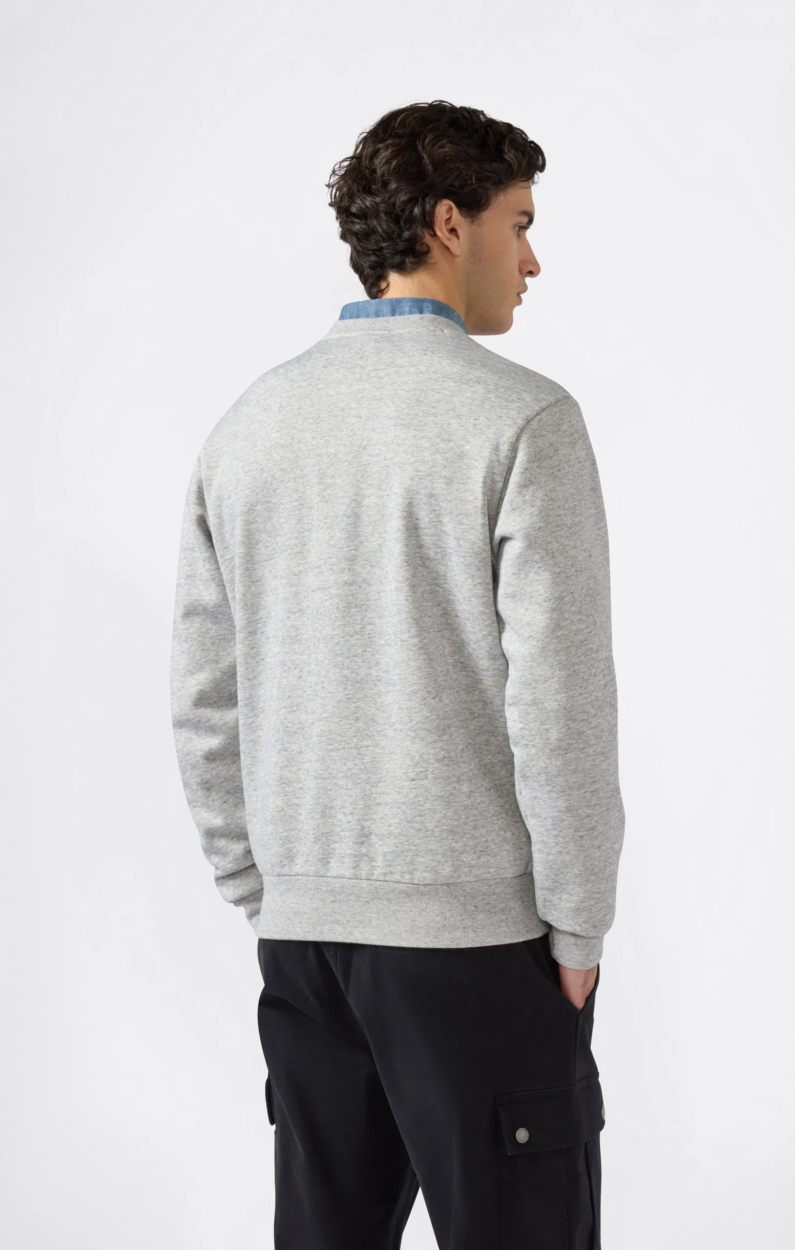 Men’s Fleece Crewneck Sweatshirt Script Logo - Imagen 5