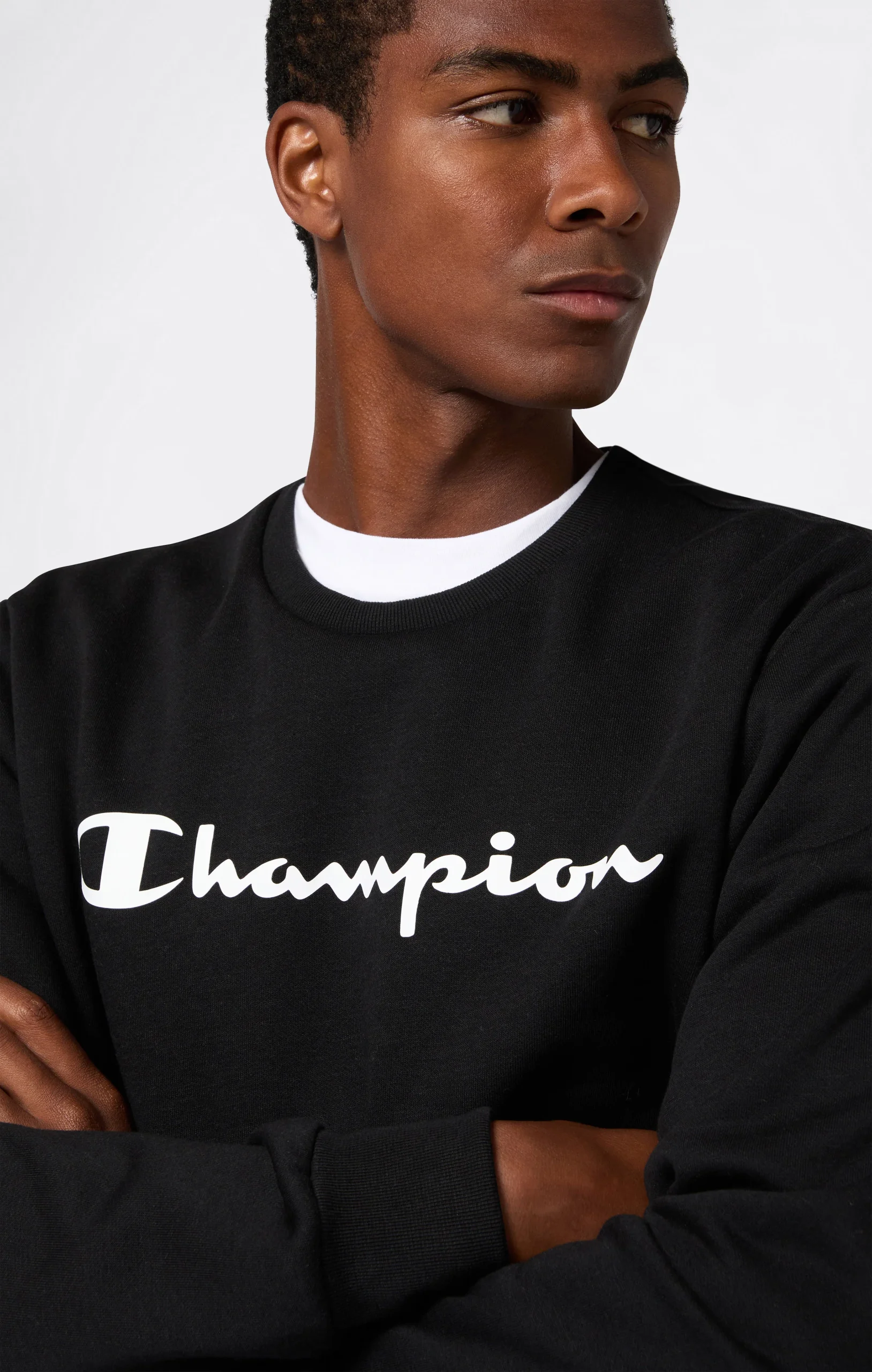 Men’s Fleece Crewneck Sweatshirt Script Logo - Imagen 3