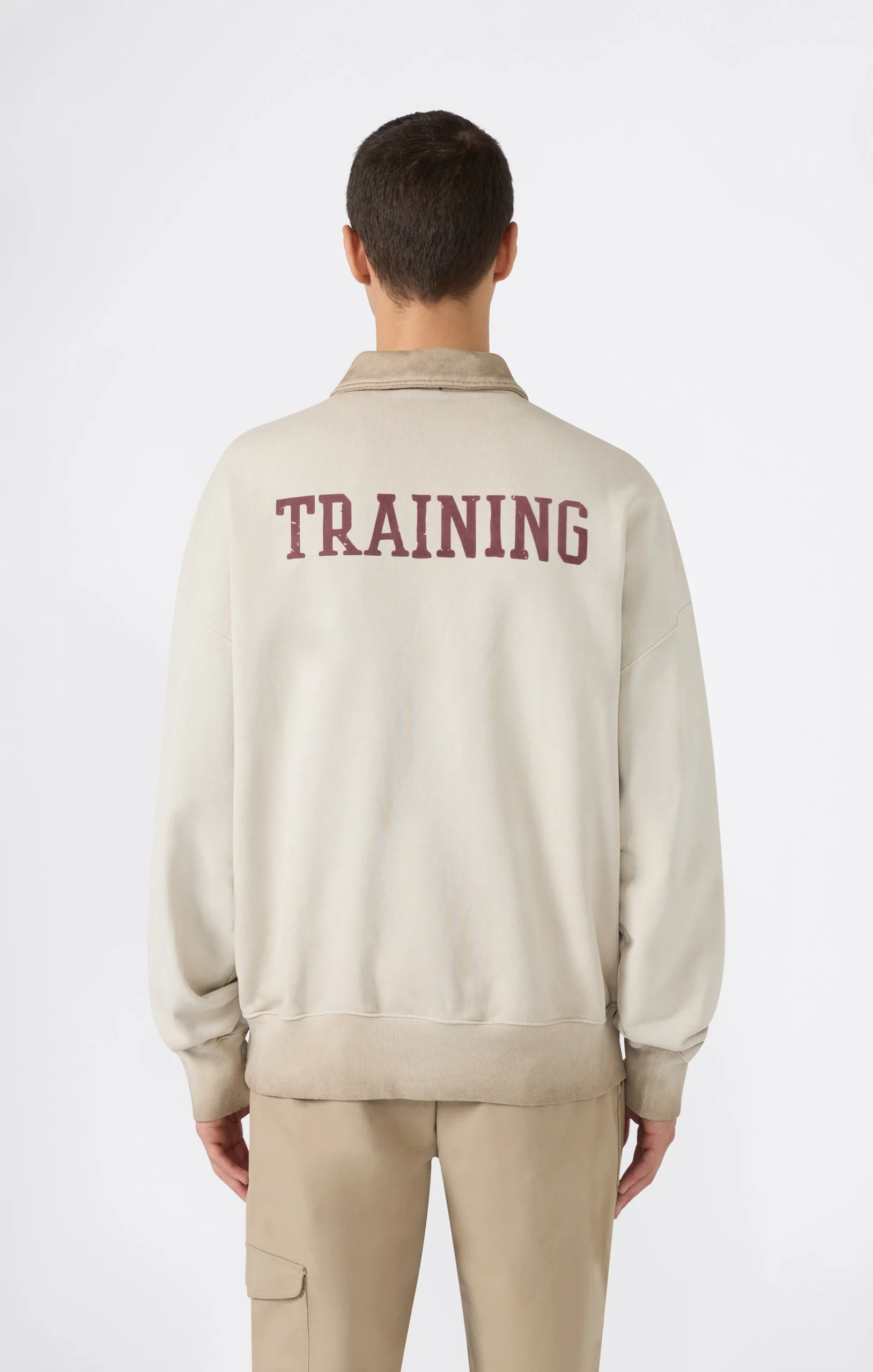 Men’s Washed Polo Half-Zip Neck Heavyweight Sweatshirt Time Capsule - Imagen 5