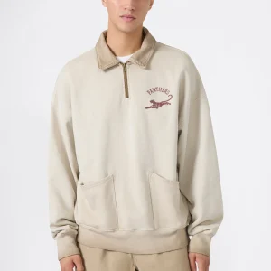 Men’s Washed Polo Half-Zip Neck Heavyweight Sweatshirt Time Capsule