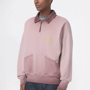 Men’s Washed Polo Half-Zip Neck Heavyweight Sweatshirt Time Capsule