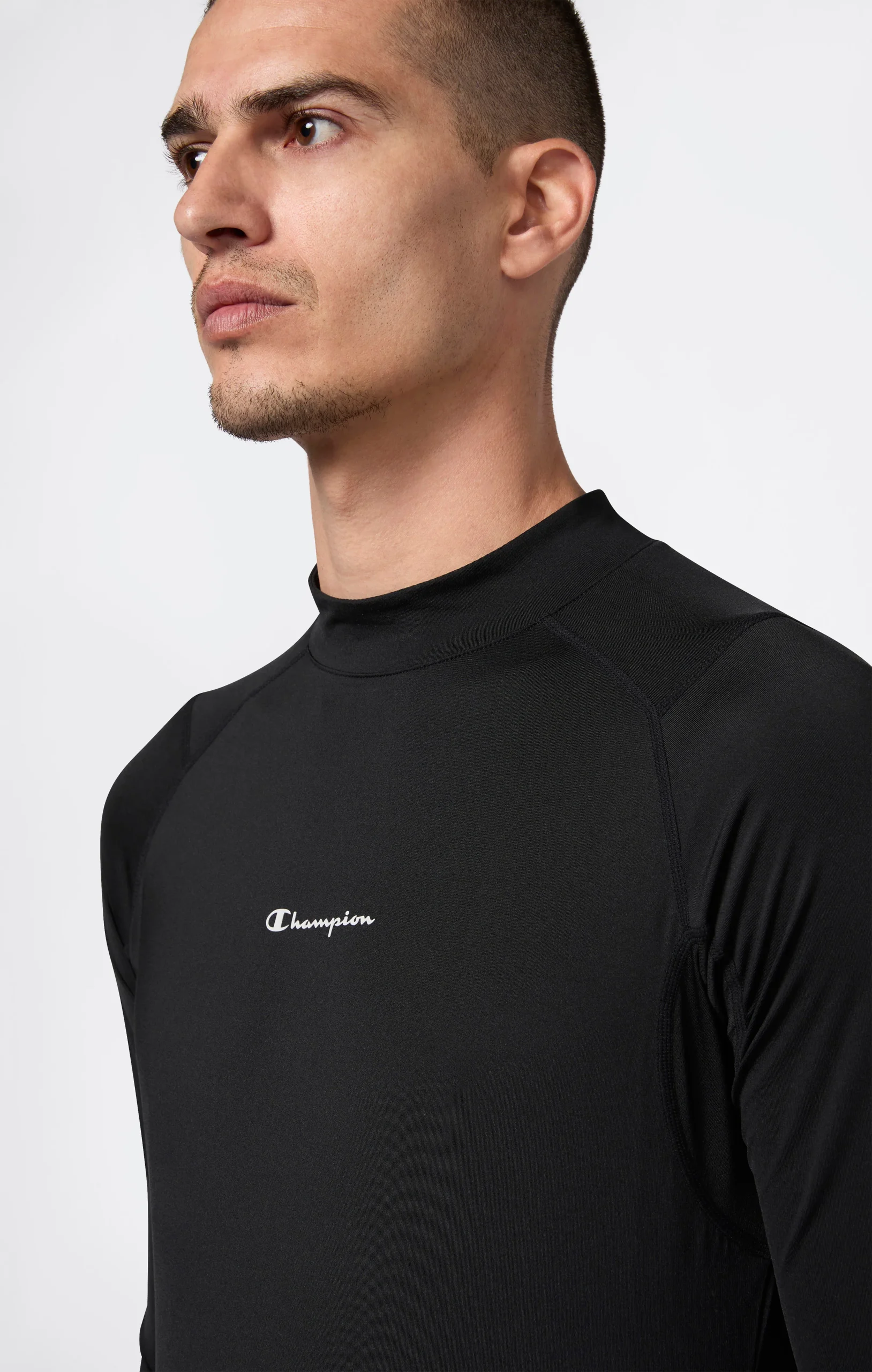 Men’s Quick Dry Mock Neck Long Sleeve T-Shirt - Imagen 4