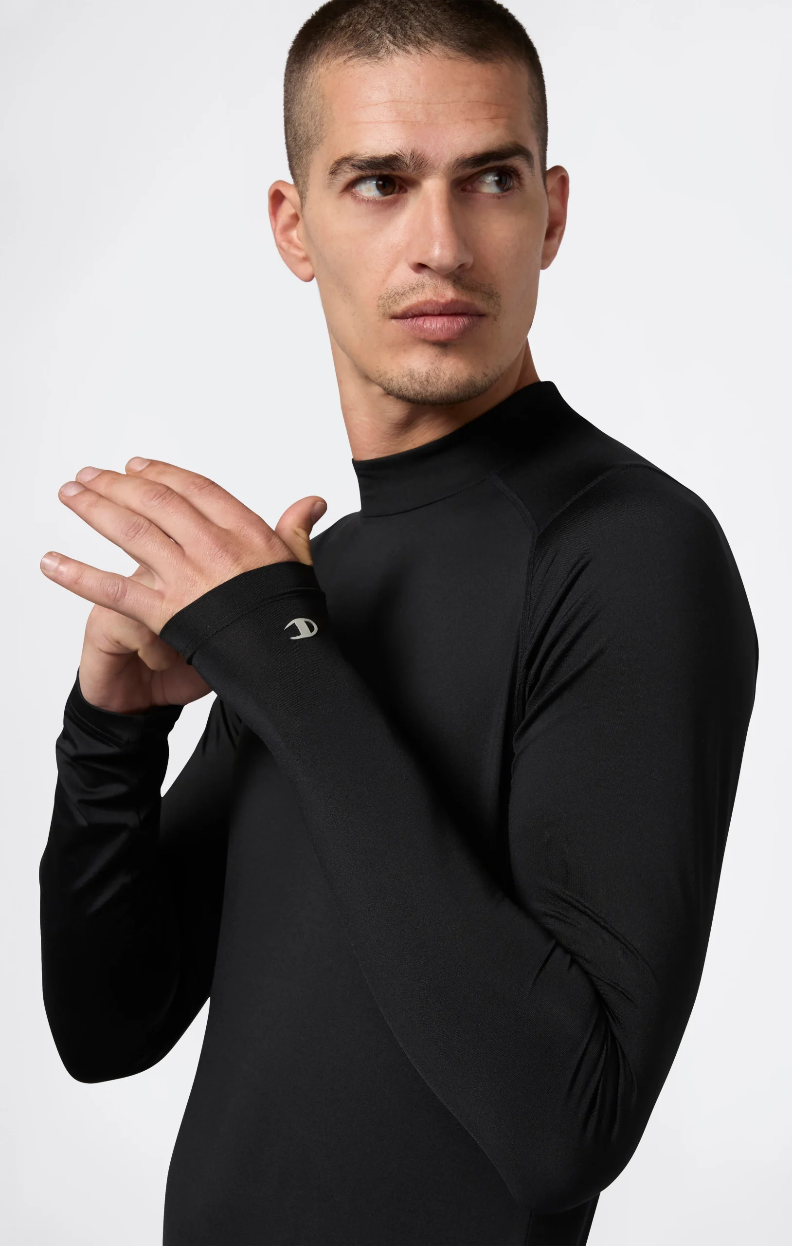Men’s Quick Dry Mock Neck Long Sleeve T-Shirt - Imagen 5
