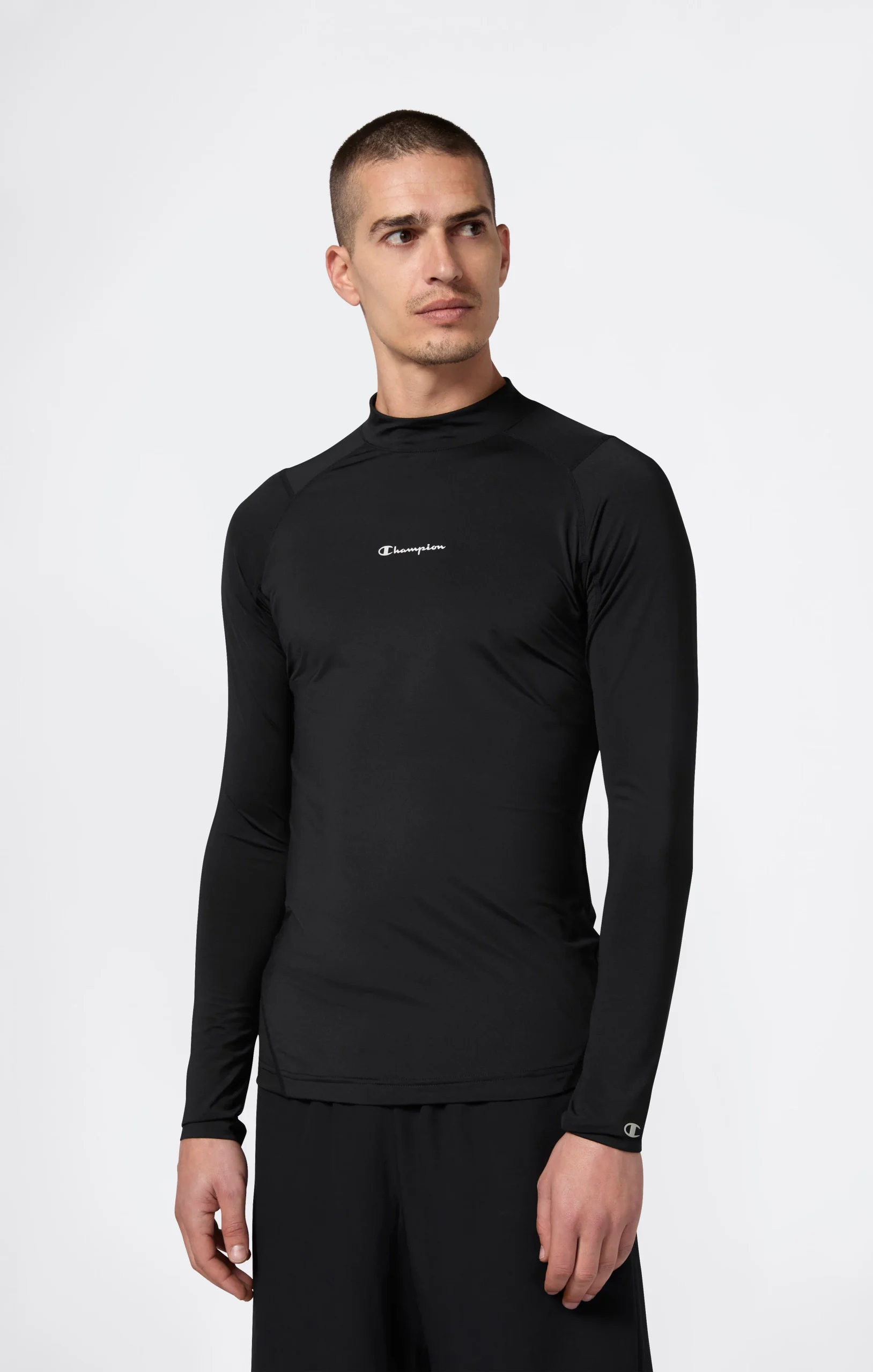 Men’s Quick Dry Mock Neck Long Sleeve T-Shirt