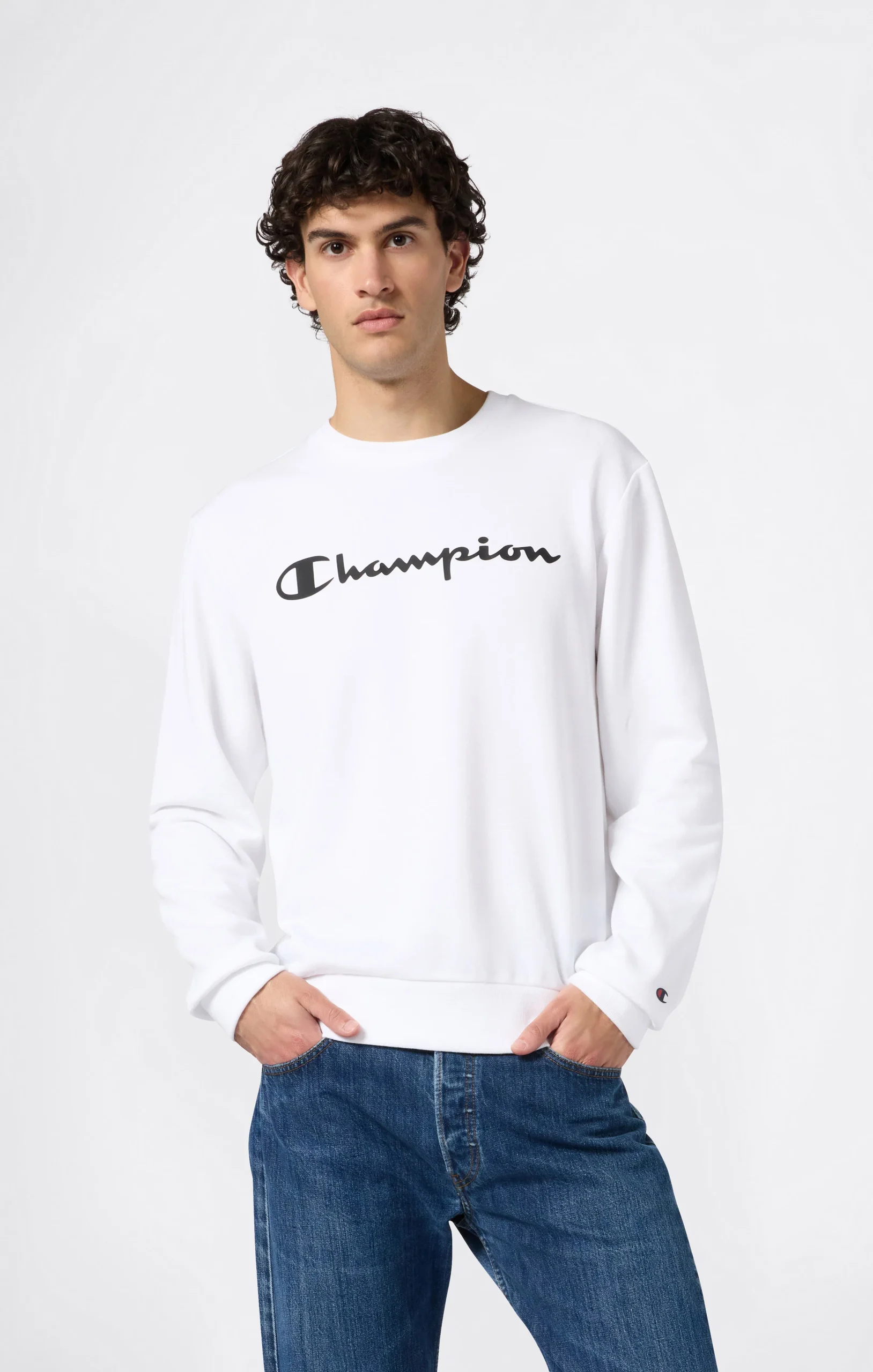 Men’s Lightweight Crewneck Sweatshirt with Maxi Printed Logo