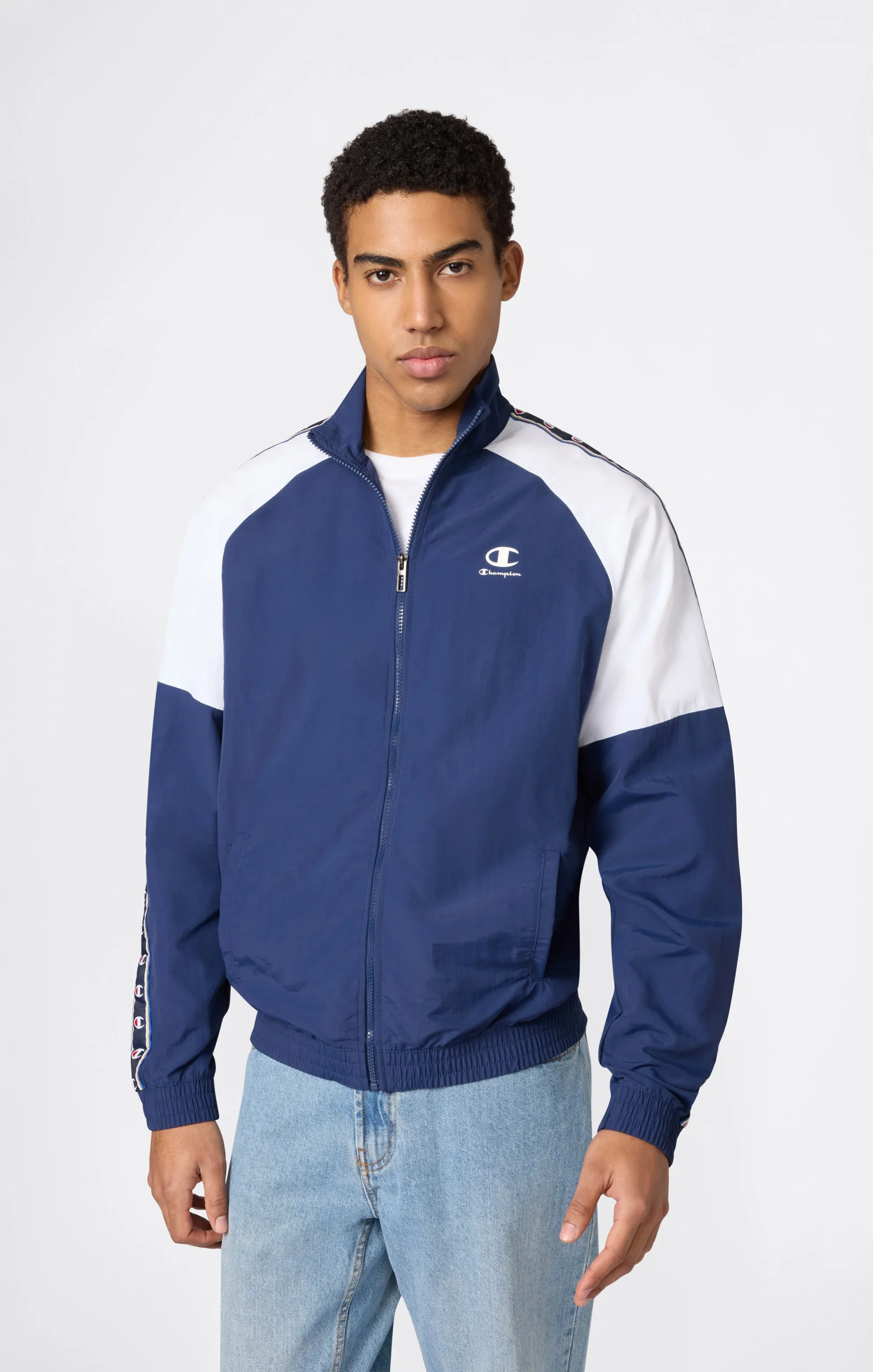 Men’s Track Top with Full Zip and Tape Logo