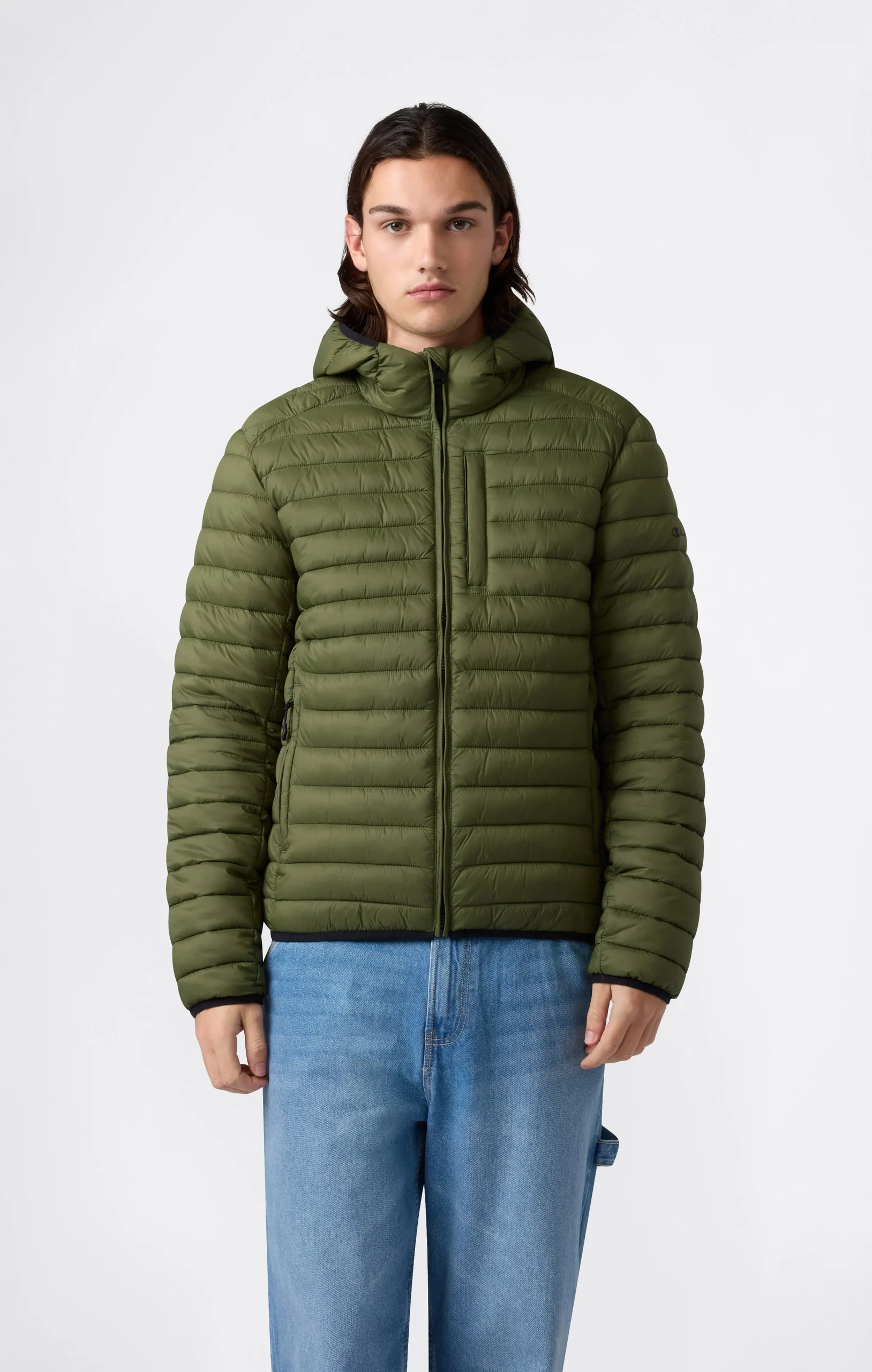 Men’s Lightweight Hooded Padded Jacket with Full Zip