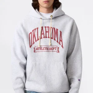 Heavyweight Men's Hooded Sweatshirt with Brushed Interior and Print Reverse Weave