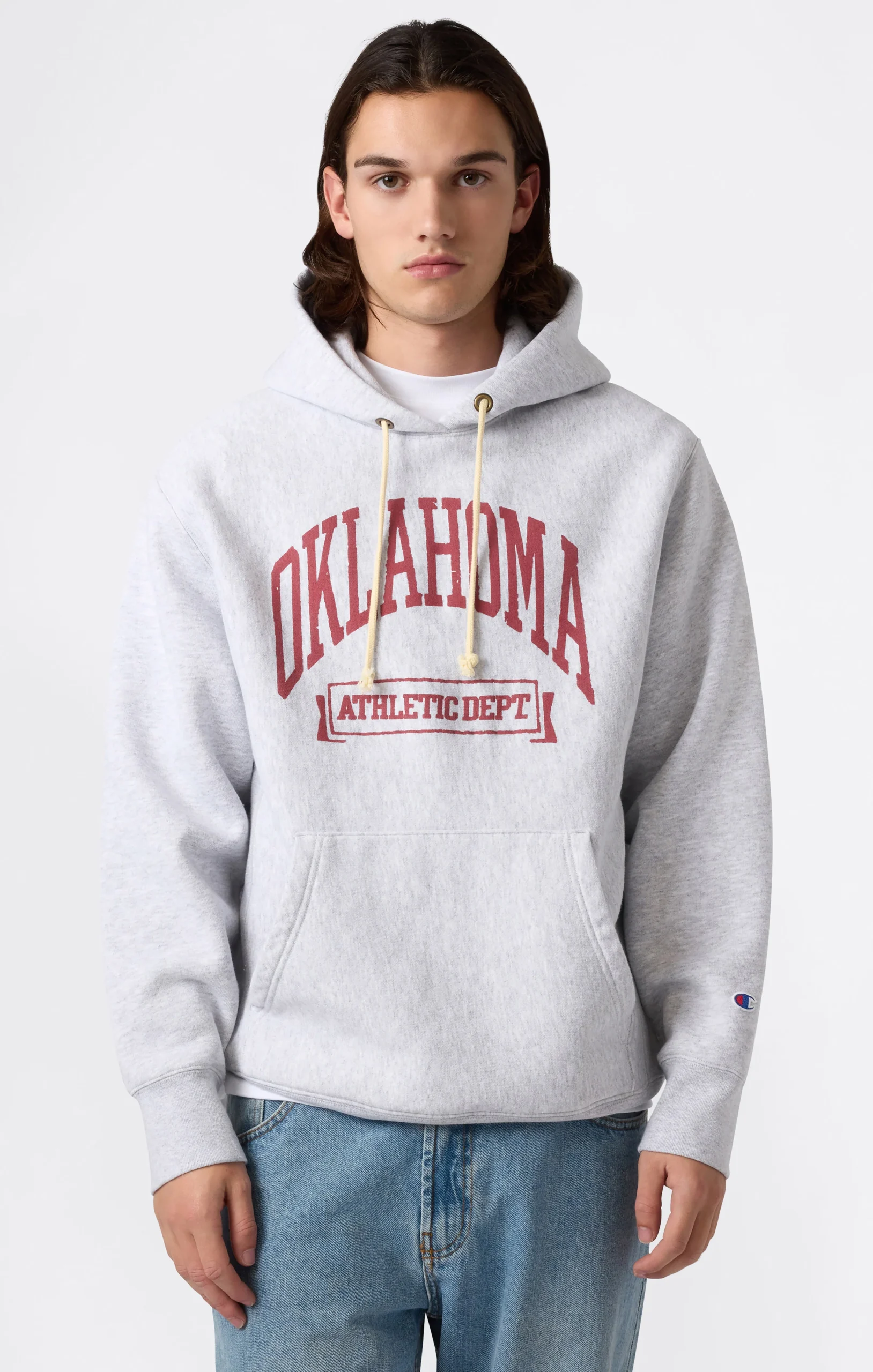 Heavyweight Men’s Hooded Sweatshirt with Brushed Interior and Print Reverse Weave