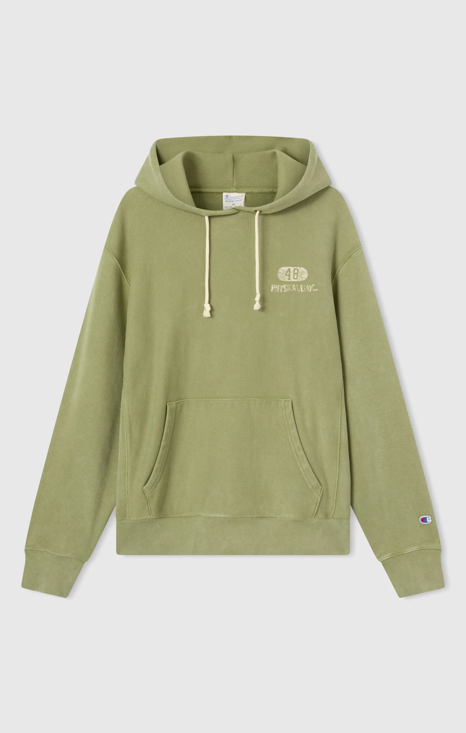 Heavyweight Men’s Hooded Sweatshirt with Brushed Interior and Print Reverse Weave