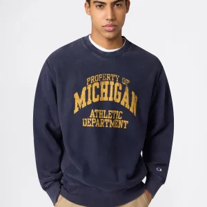 Men’s Heavyweight Crewneck Sweatshirt with Brushed Interior and Print Reverse Weave