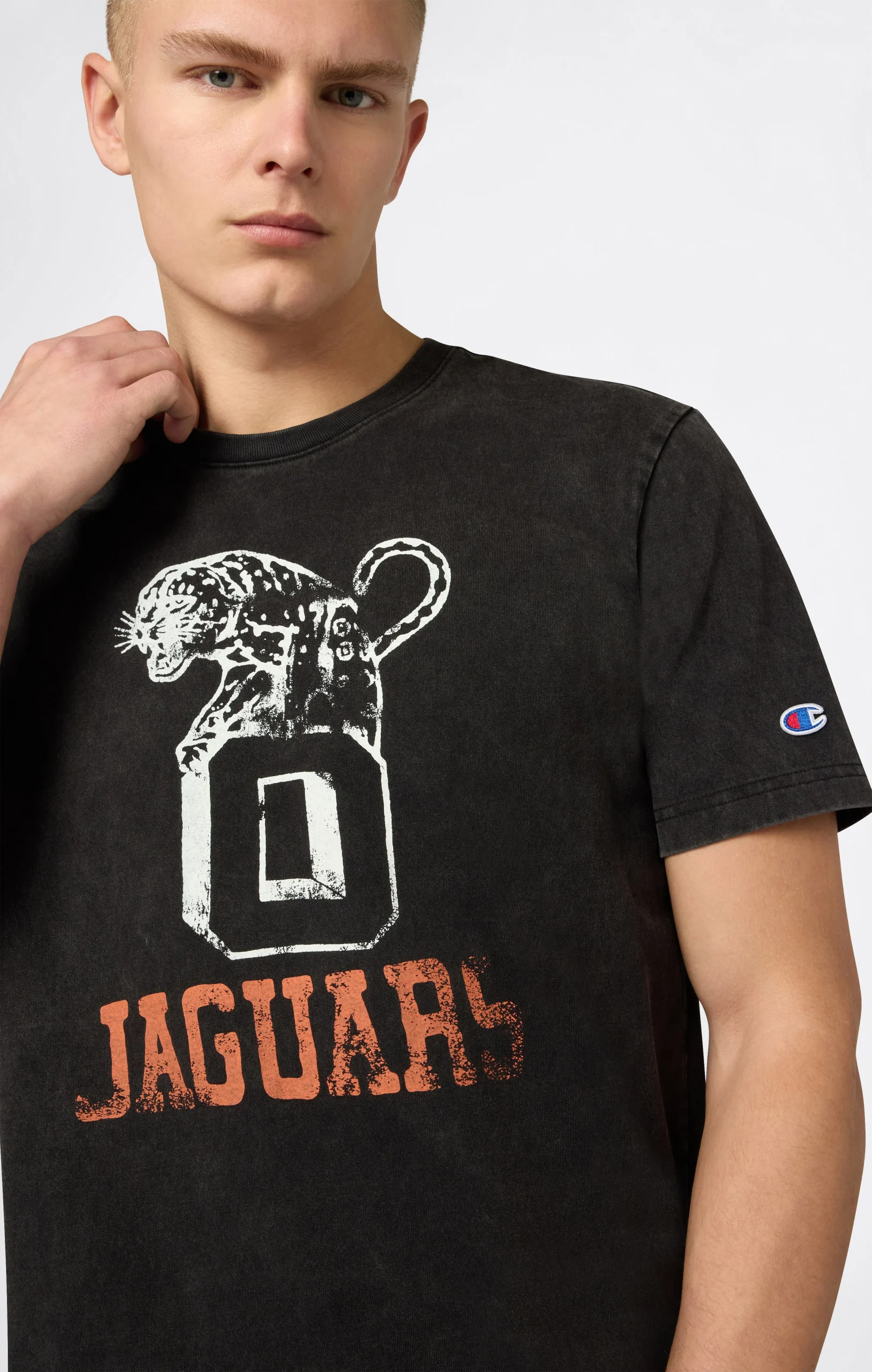 Men’s Heavyweight Cotton T-shirt with Reverse Weave Print