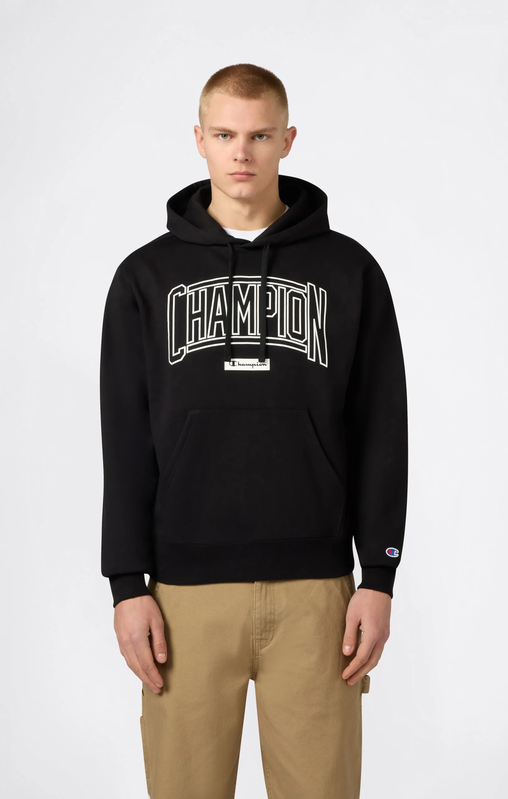 Men’s Hooded Sweatshirt With Brushed Interior And Puff Print Logo