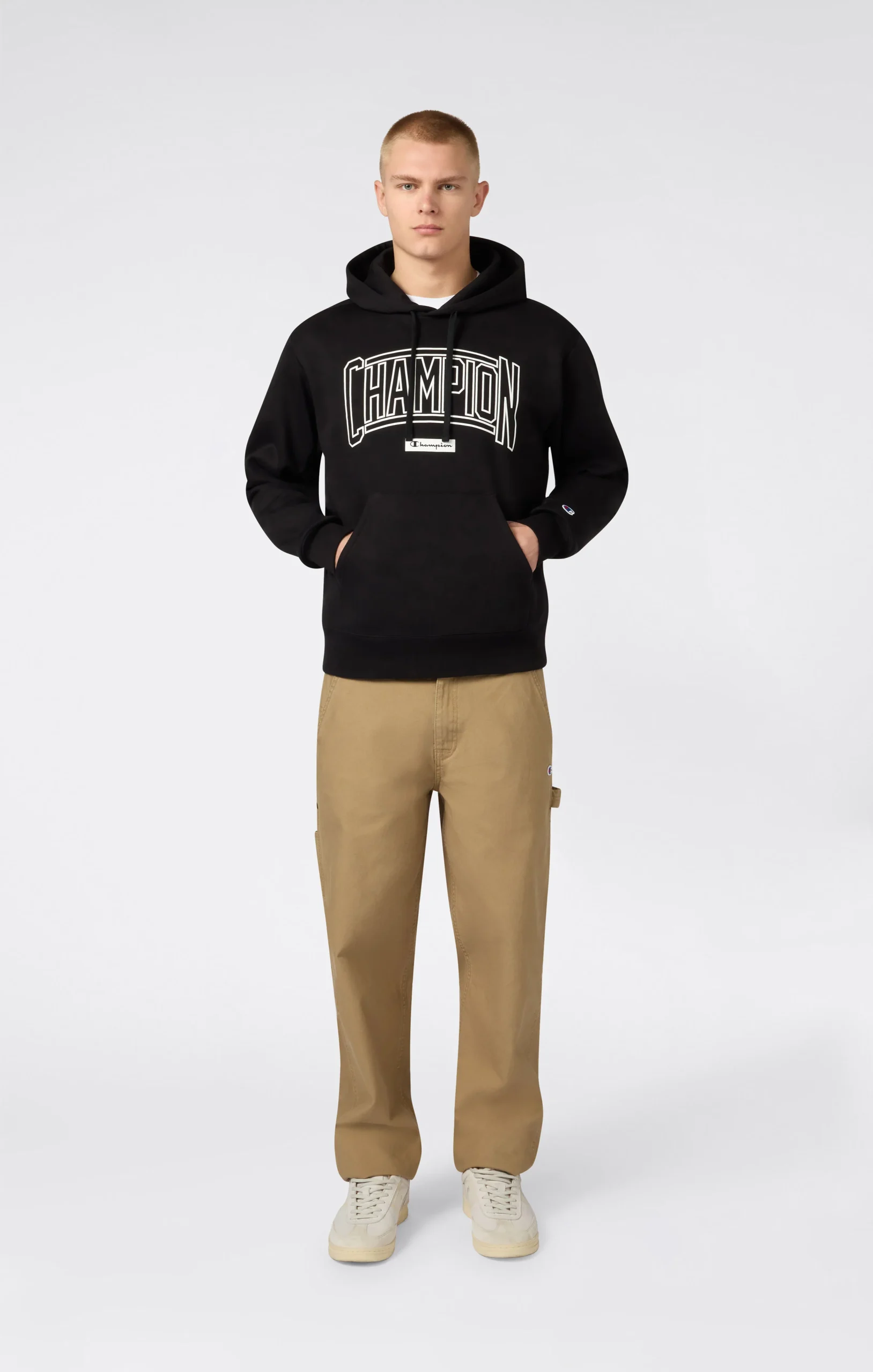 Men’s Hooded Sweatshirt With Brushed Interior And Puff Print Logo - Imagen 3