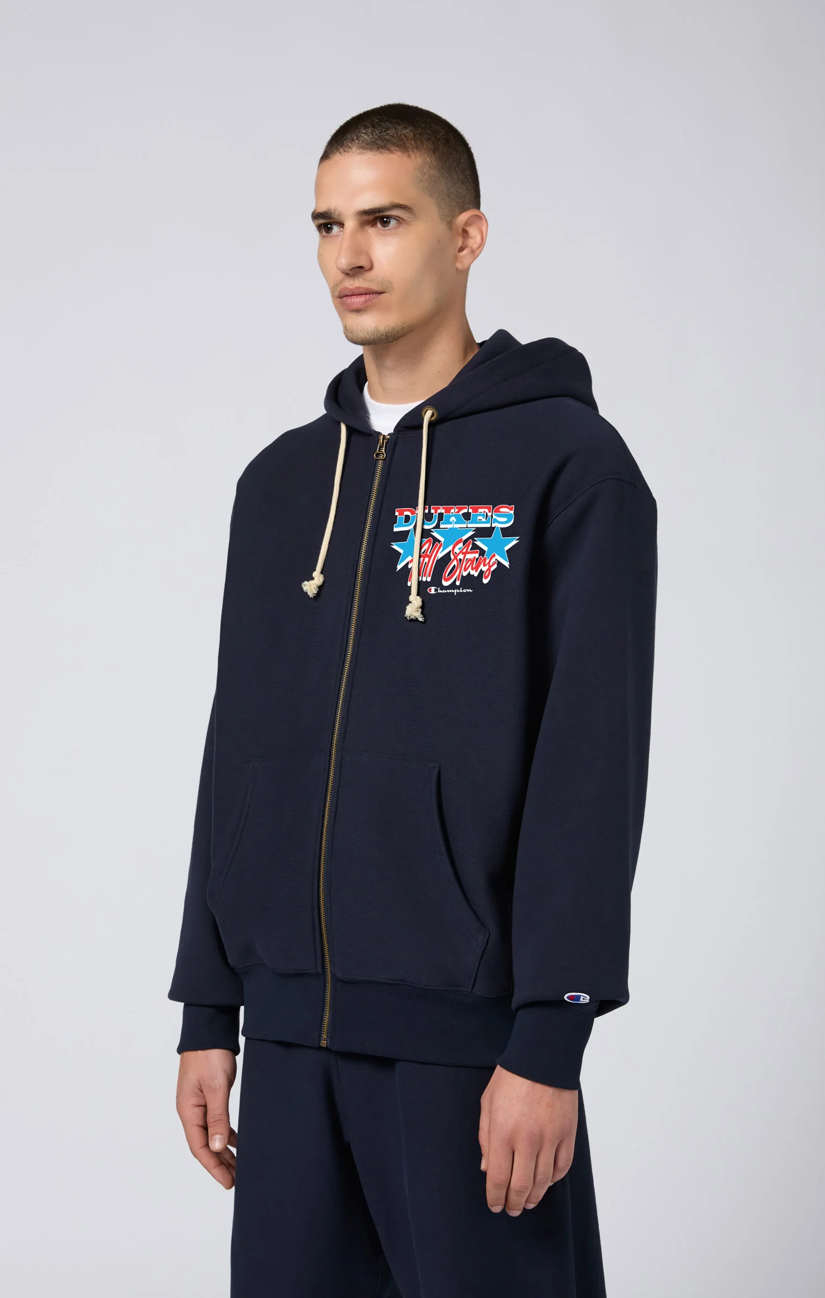 Reverse Weave Men’s Fleece Zip Up Hoodie Dukes Cupboard x Champion