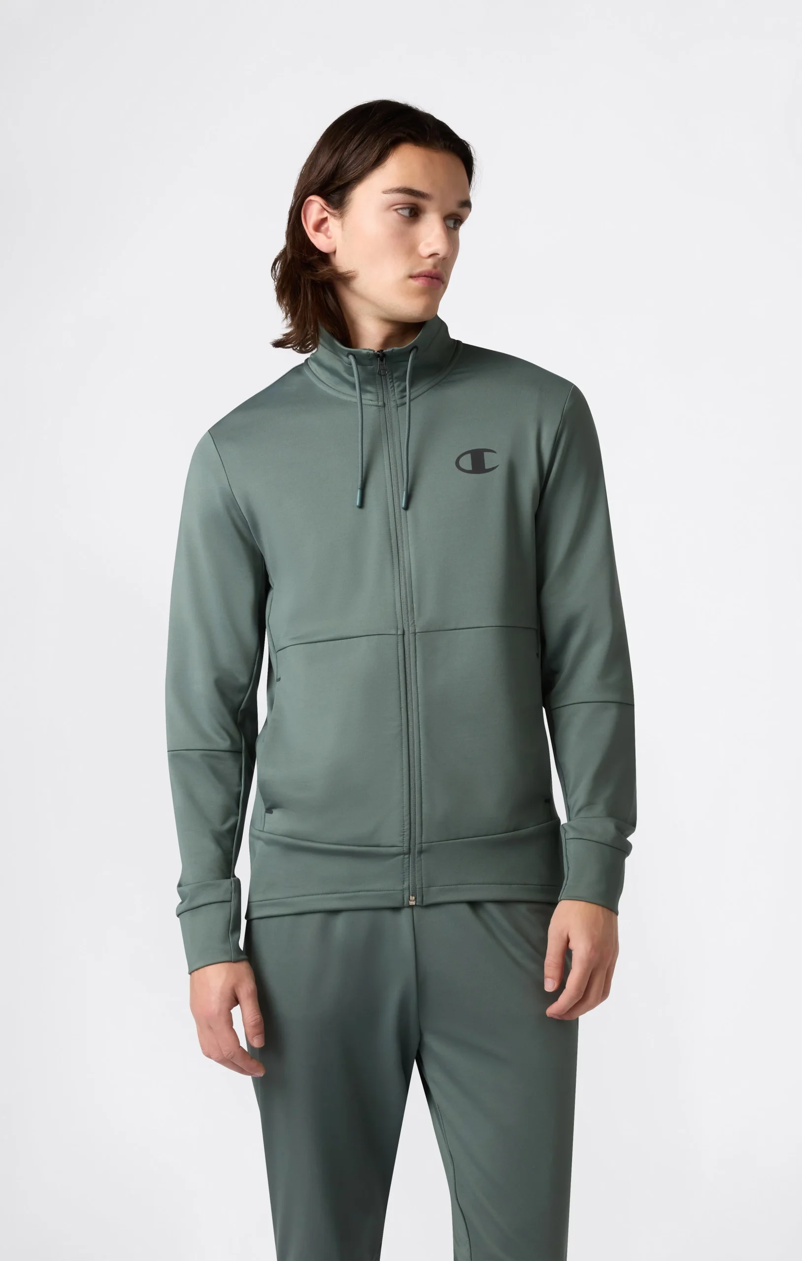 Men’s Slim Fit Full-Zip Stretch Poly Hoodie