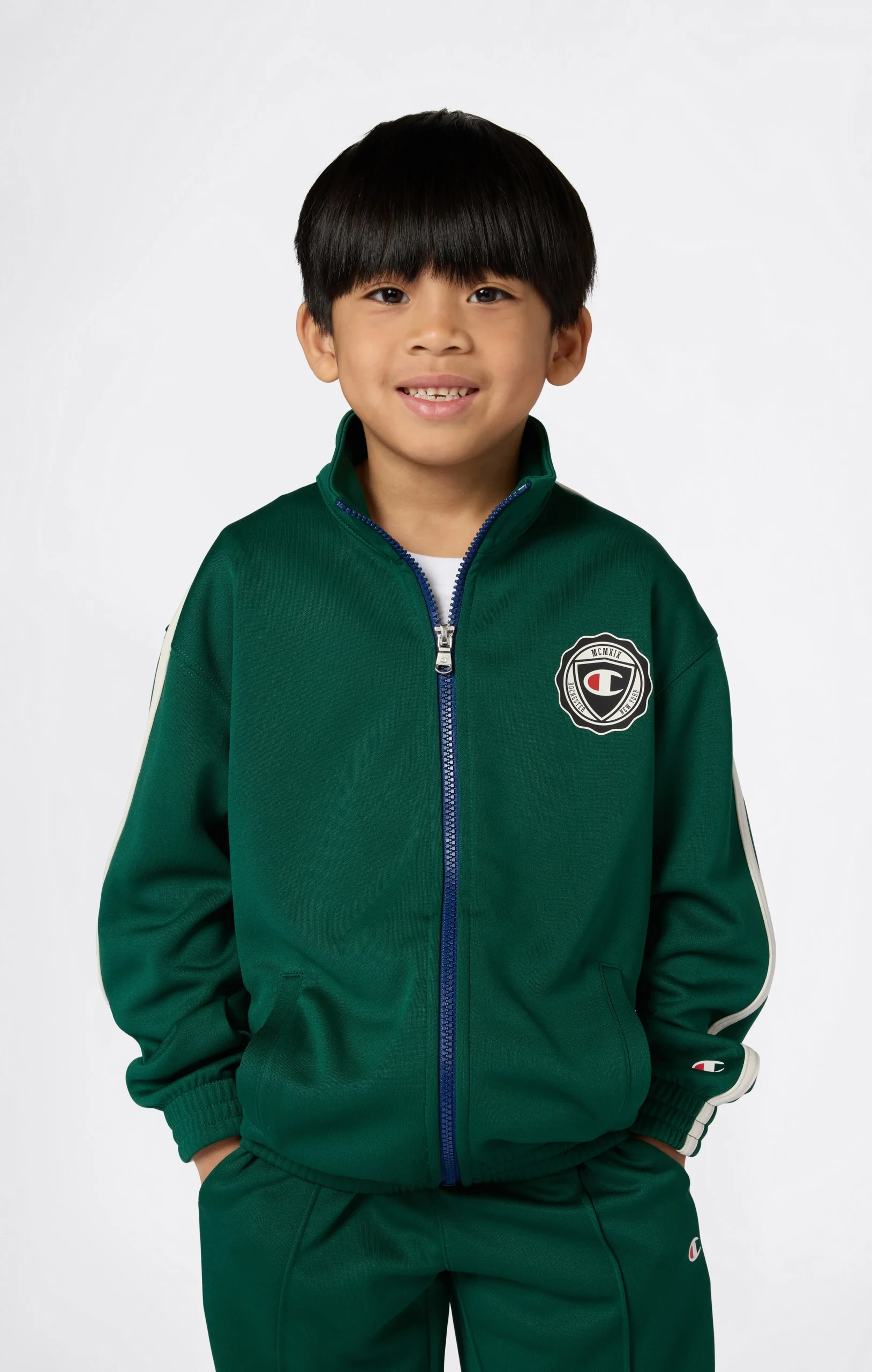 Boys’ Full Zip Track Jacket With Patch Logo