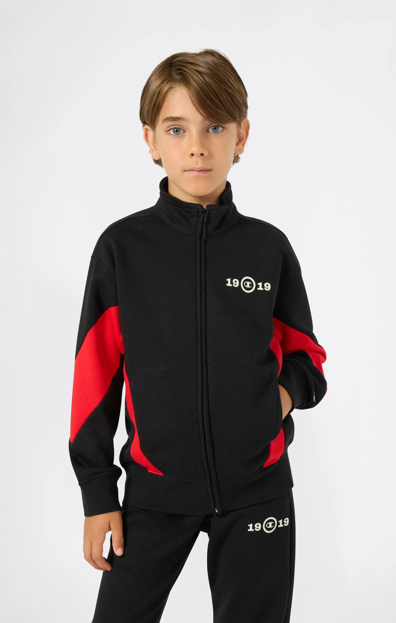 Boys’ Fleece Sweatsuit with Color Block Inserts
