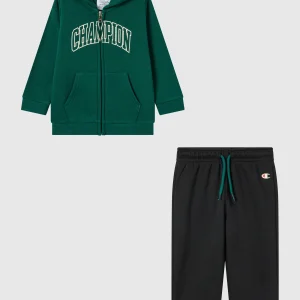 Baby Full Zip Fleece Hooded Sweatsuit with Big Logo