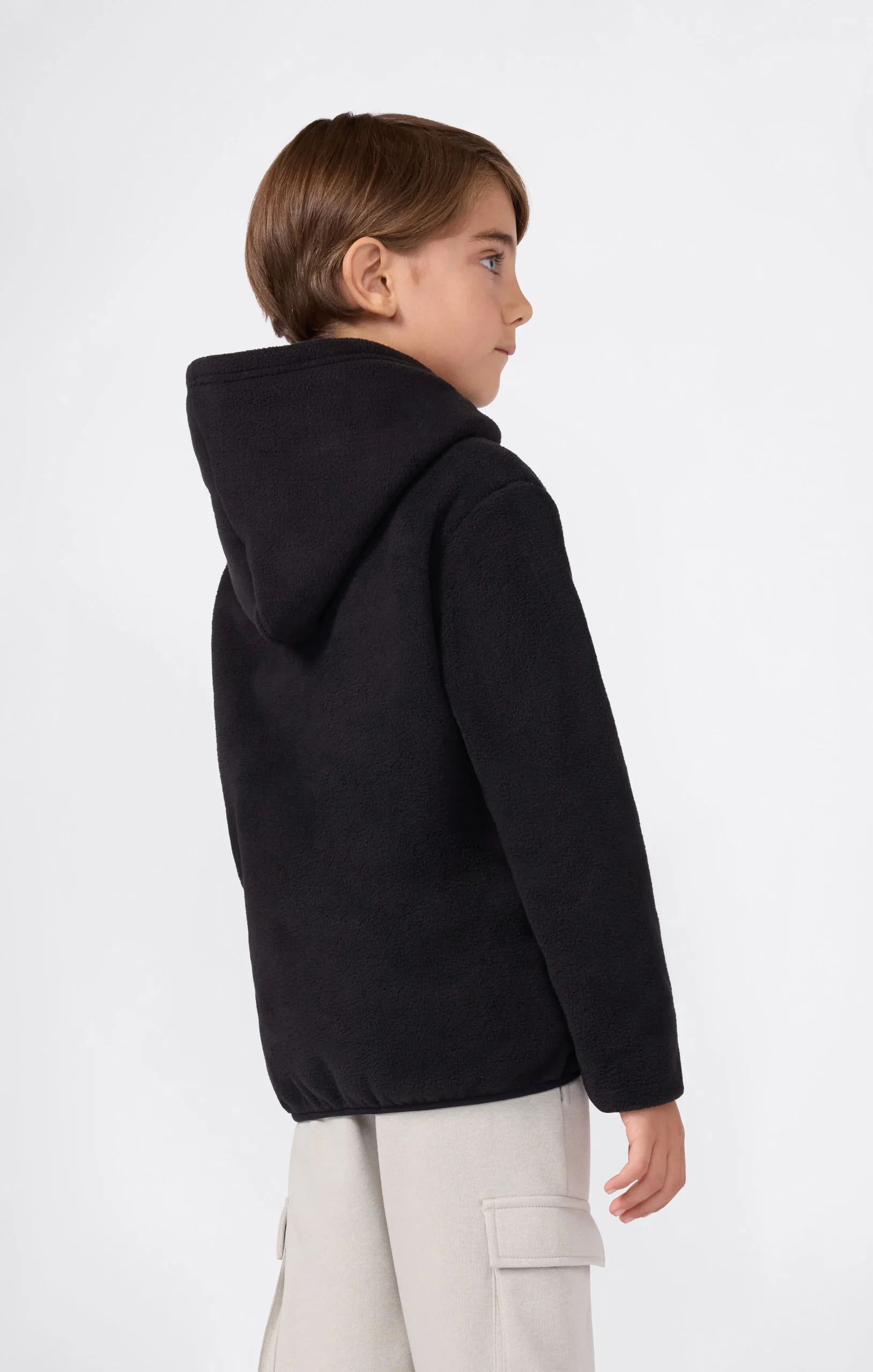 Boys' Fleece Polar Hoodie Script Logo - Imagen 6