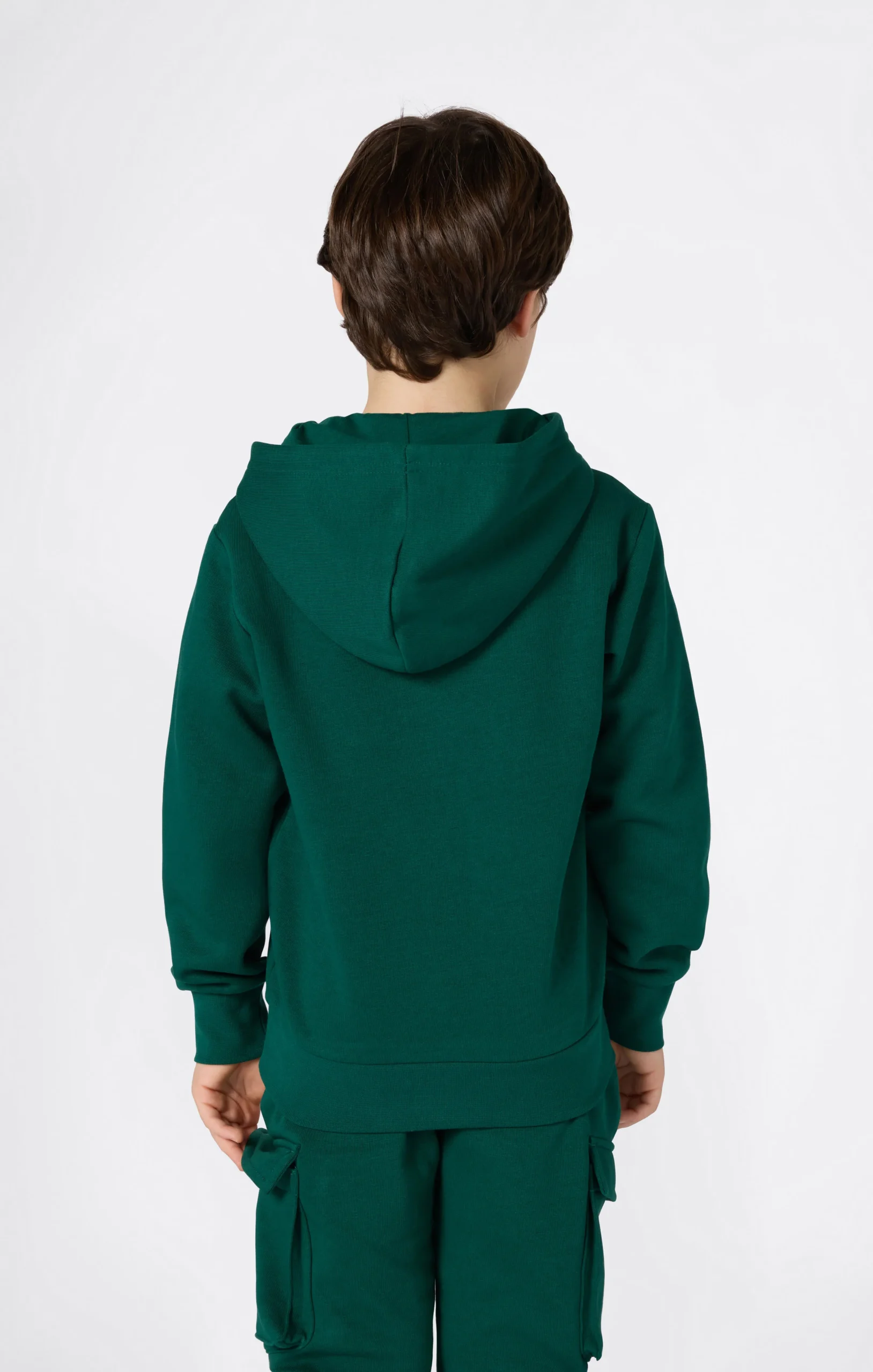Boys’ Fleece Hoodie with Small Embroidered Logo Icons - Imagen 4