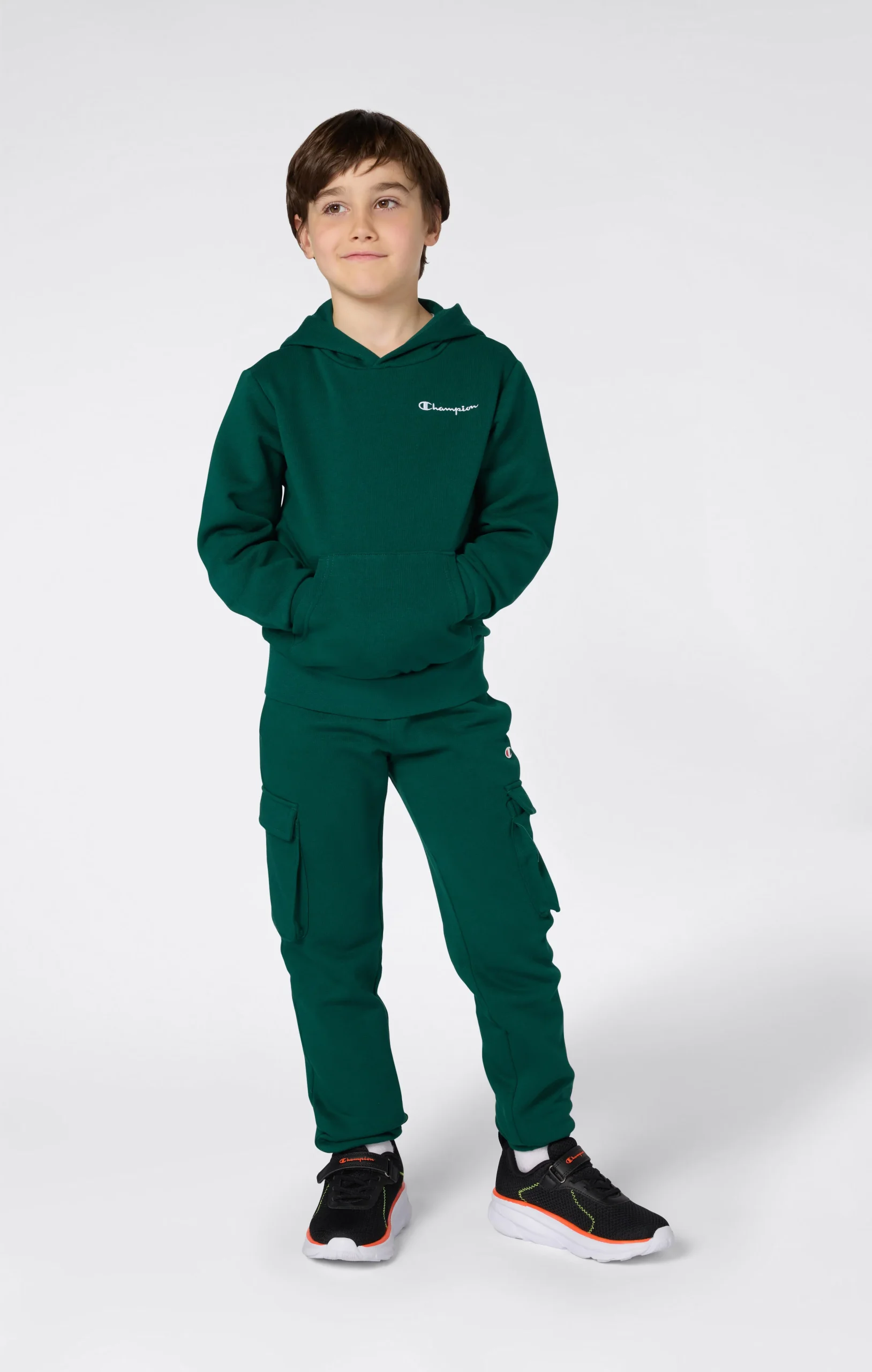 Boys’ Fleece Hoodie with Small Embroidered Logo Icons - Imagen 3