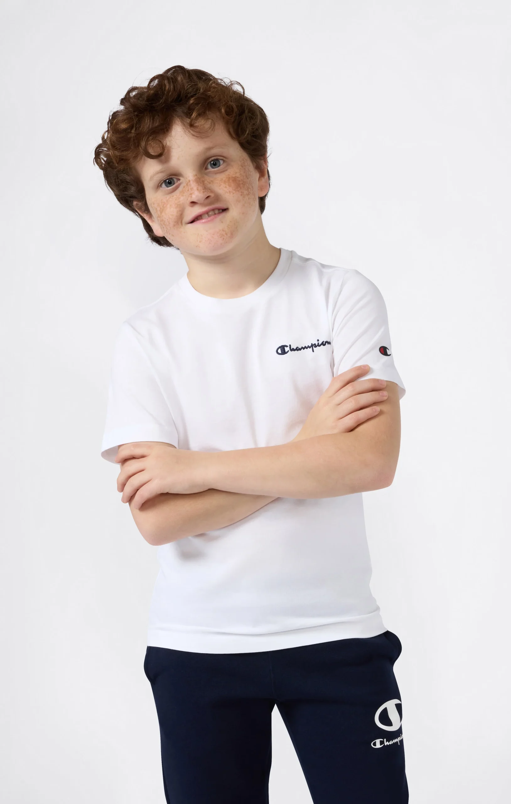 Boys’ Crewneck Small Script Logo T-Shirt Icons