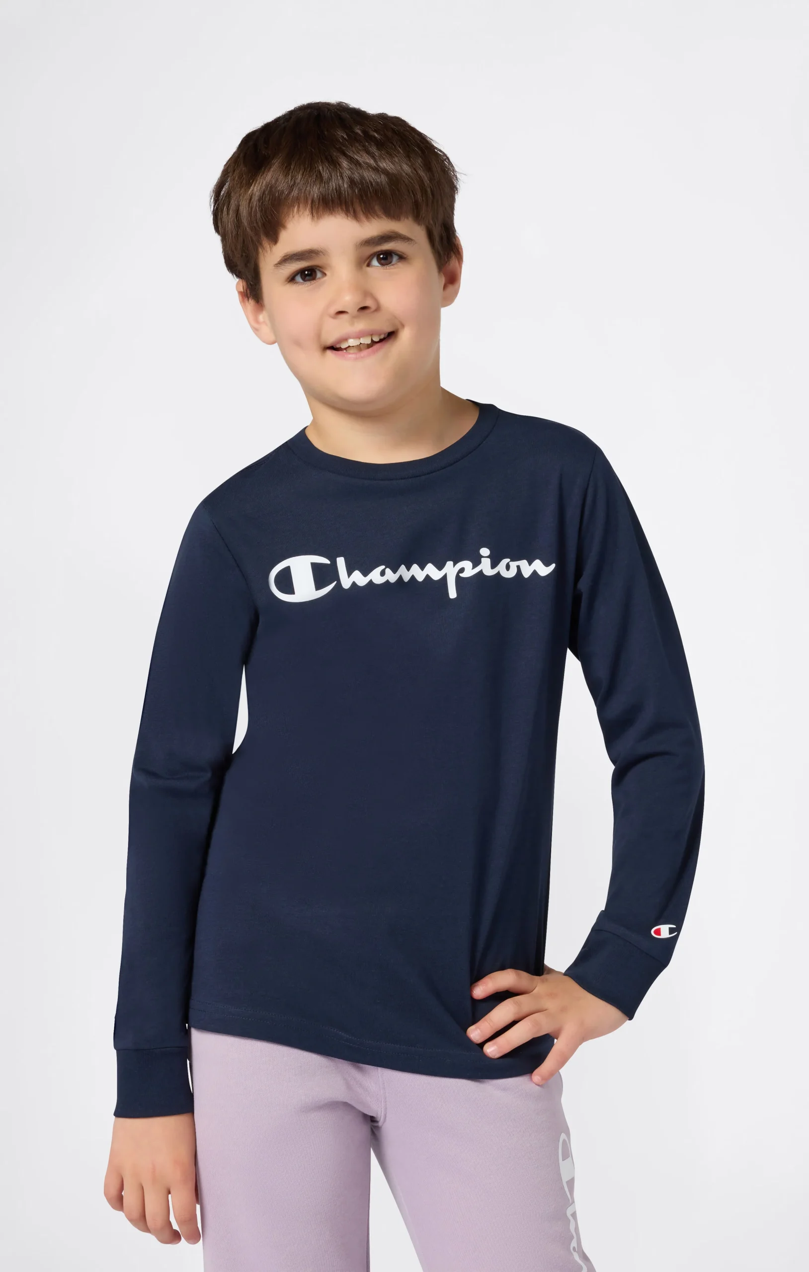 Boys’ Long Sleeve T-Shirt Script Logo